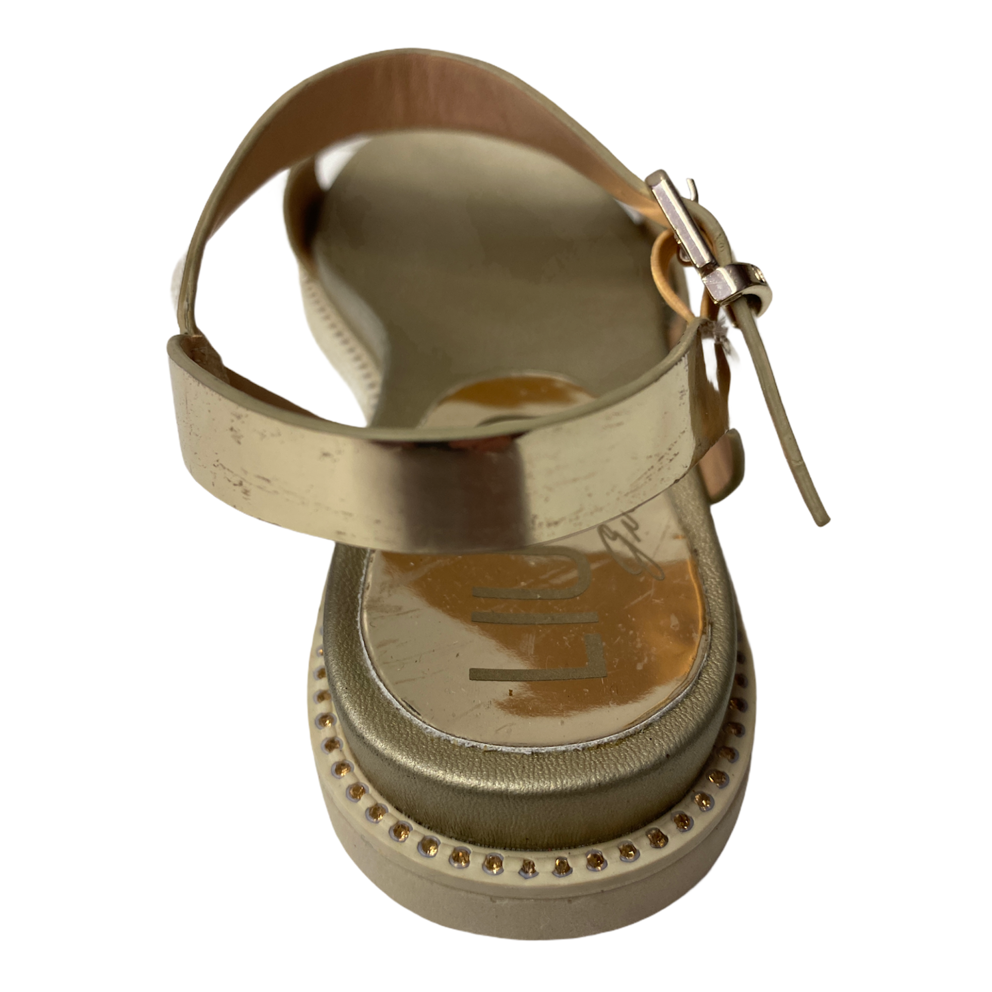 SCARPE SANDALO SANDALI BAMBINA LIU JO CAMP 2021D PELLE ORO ORIGINALE PE