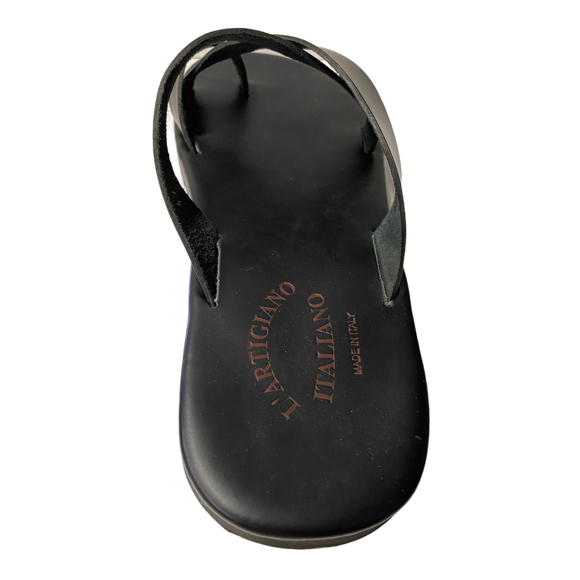 SCARPE CIABATTE SANDALO UOMO L ARTIGIANO ITALIANO M6571 CUOIO NERO ORIGINALE PE