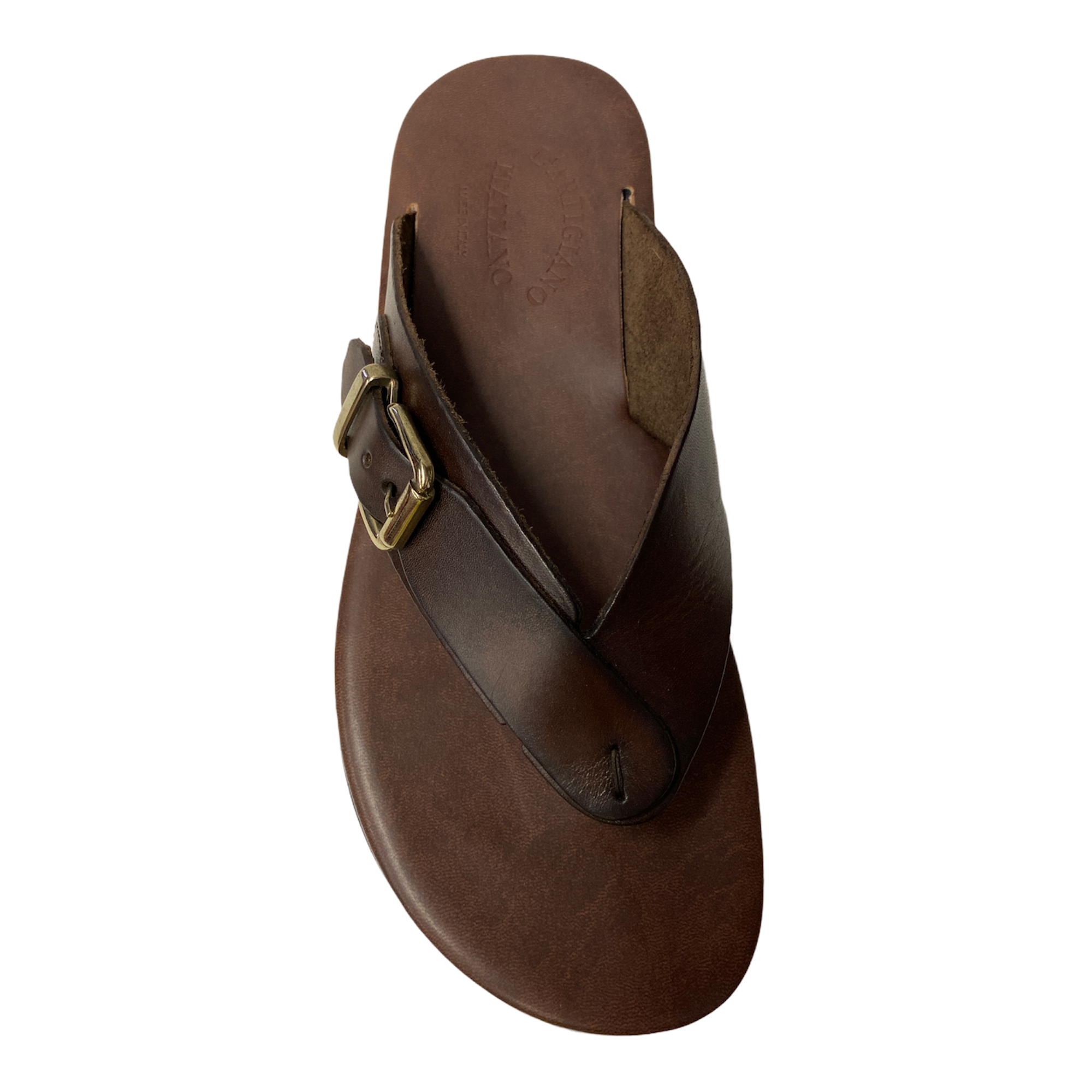 SCARPE CIABATTE SANDALO UOMO L ARTIGIANO ITALIANO M6687 CUOIO MORO ORIGINALE PE