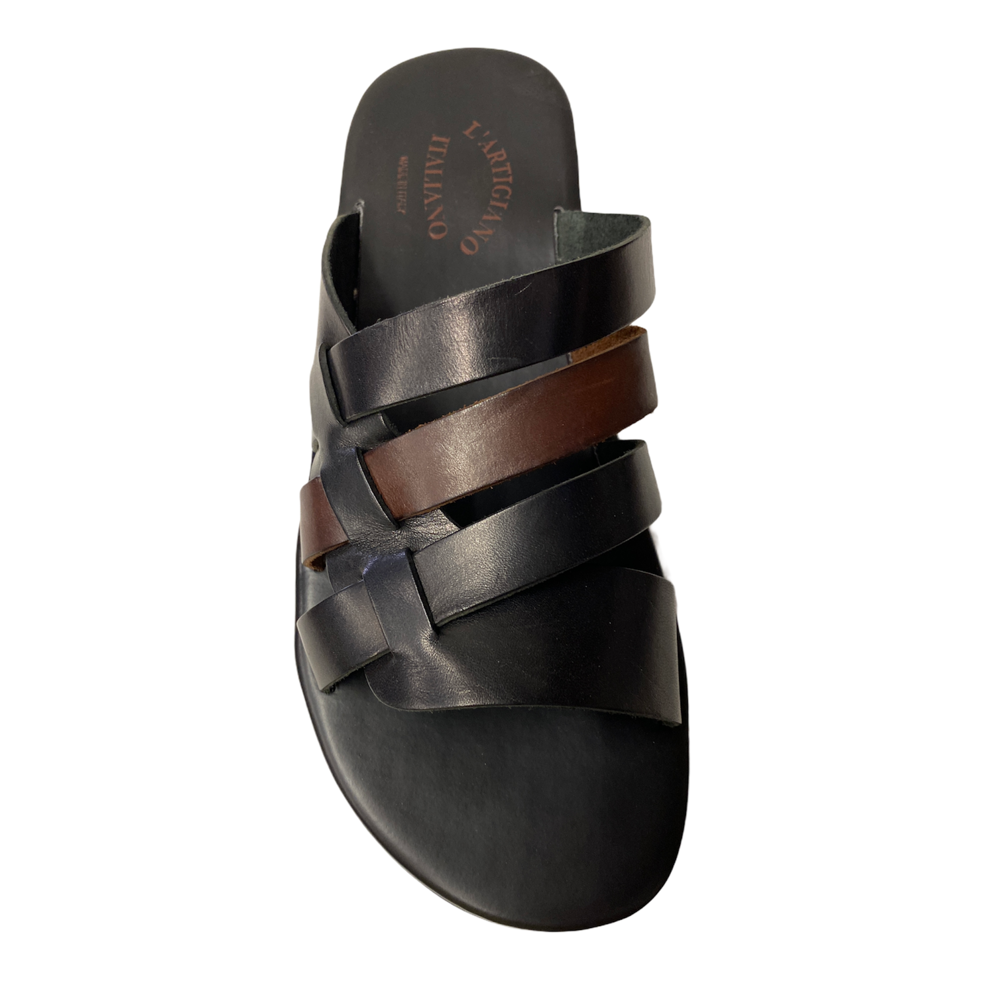 SCARPE CIABATTE SANDALO UOMO L ARTIGIANO ITALIANO M6679 CUOIO BROWN ORIGINALE PE