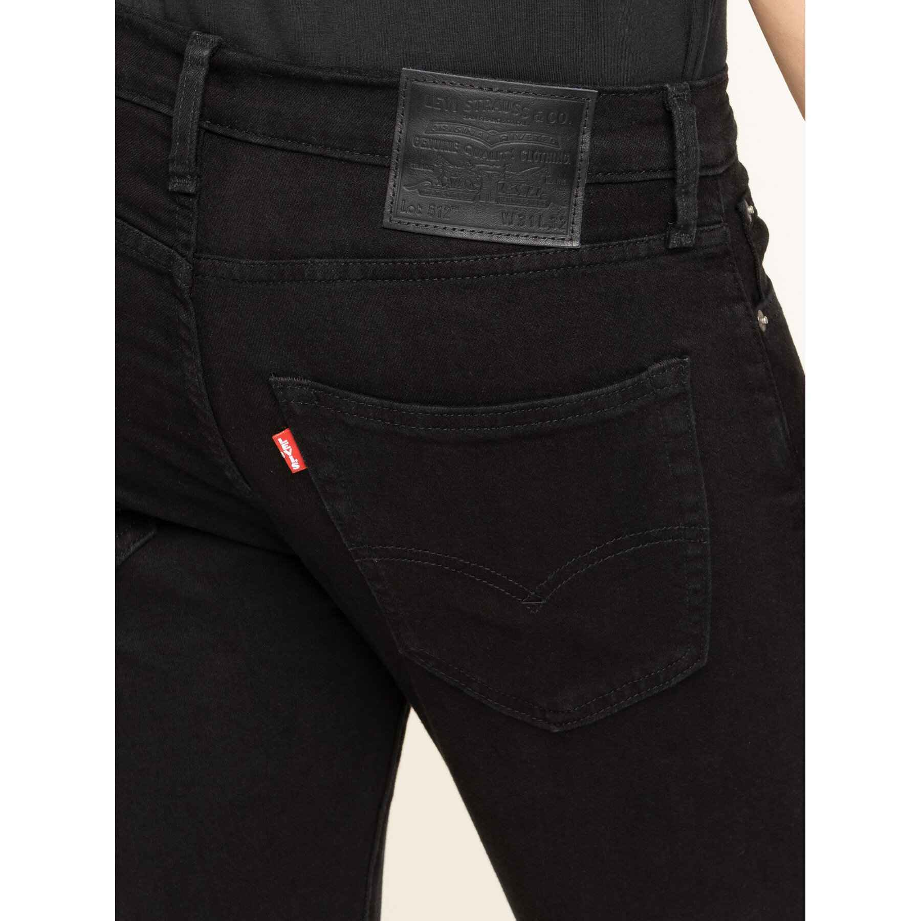 PANTALONE JEANS UOMO LEVIS LEVI S 512 28833 0013 COTONE NERO ORIGINALE PE