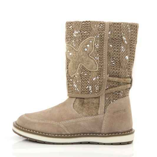 SCARPE STIVALE STIVALI BAMBINA GEOX NOHA J3460F 0CP22 LANA TAUPE C6029 ORIGINALE