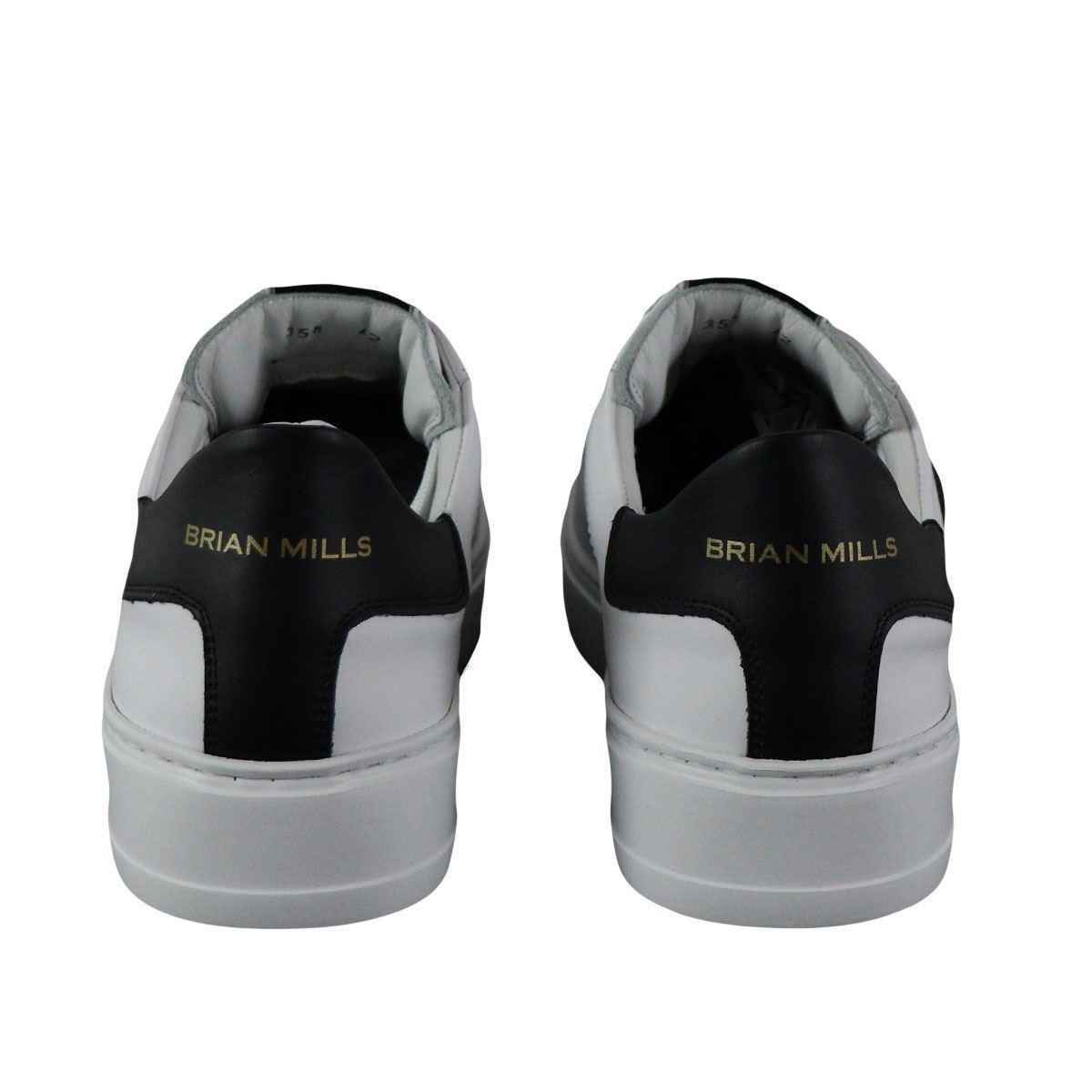 SCARPE SNEAKERS UOMO BRIAN MILLS BMLS 358 PELLE BIANCO ORIGINALE PE