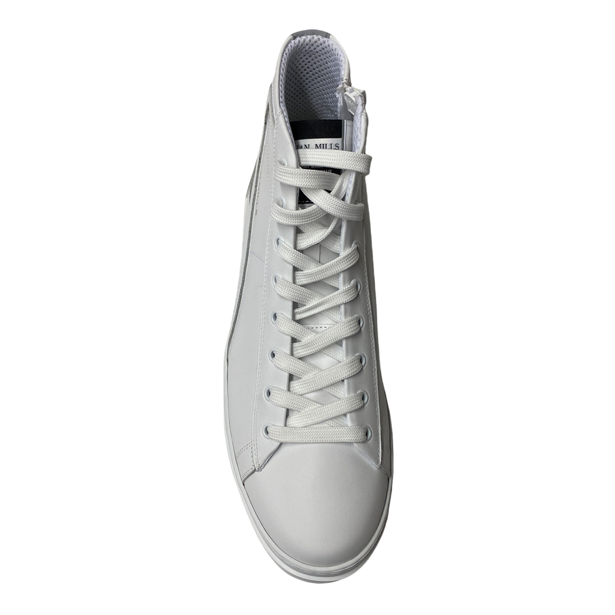 SCARPE SNEAKERS UOMO BRIAN MILLS BMLS 330 PELLE BIANCO ORIGINALE PE