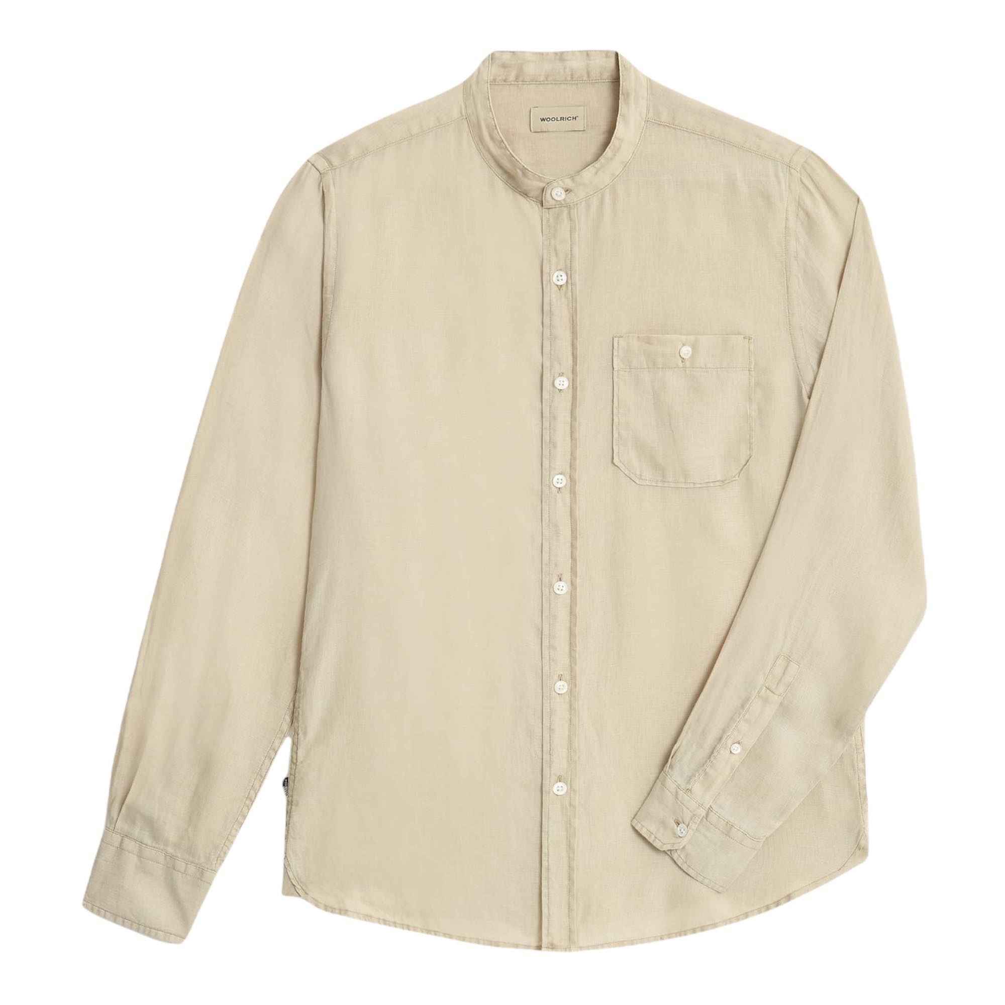 CAMICIA CAMICIE UOMO WOOLRICH CFWOSI0046MRUT2558 LINO BEIGE ORIGINALE PE 2021