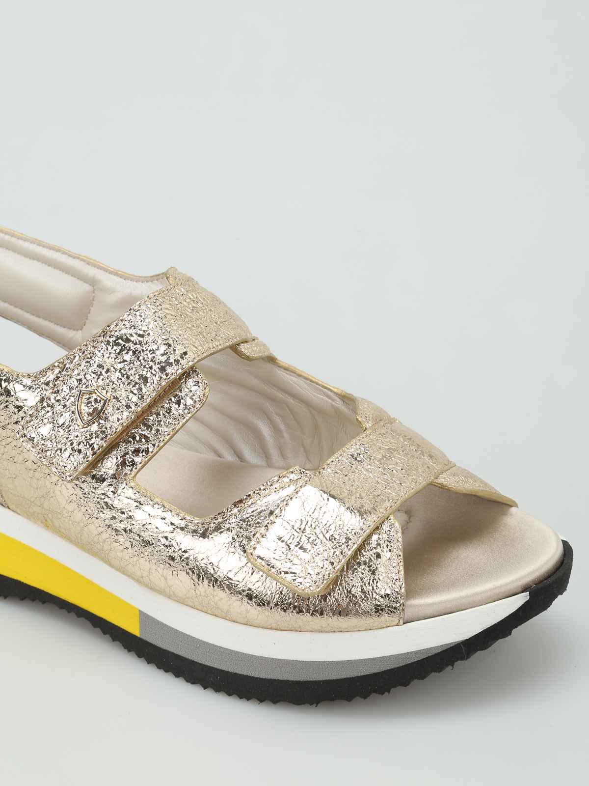 SCARPE SANDALO SANDALI DONNA PHILIPPE MODEL DAHLIA PELLE ORO ORIGINALE PE