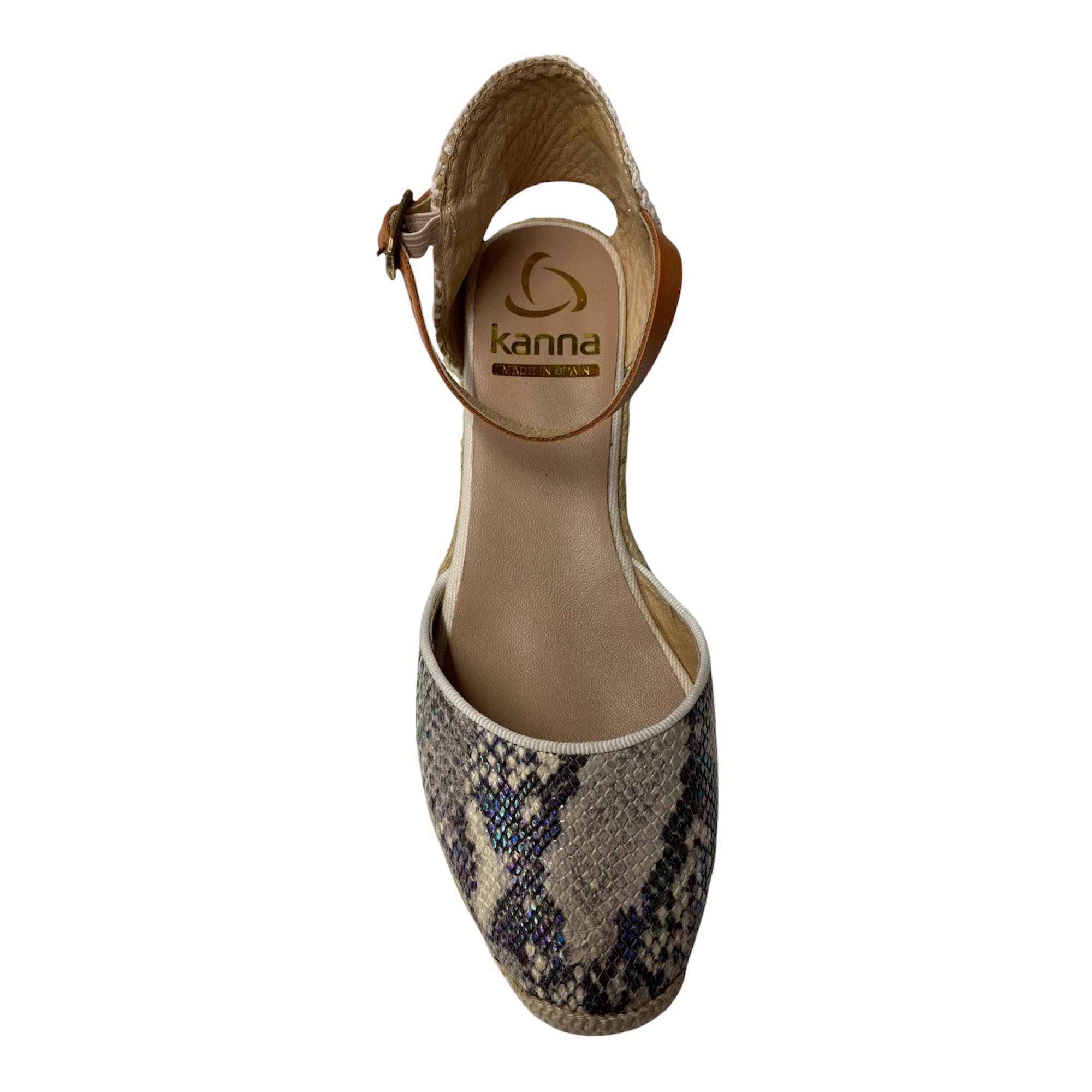 SCARPE SANDALO ZEPPA DONNA KANNA ELVIRA 20KV9434 PELLE 01 BEIGE ORIGINALE PE
