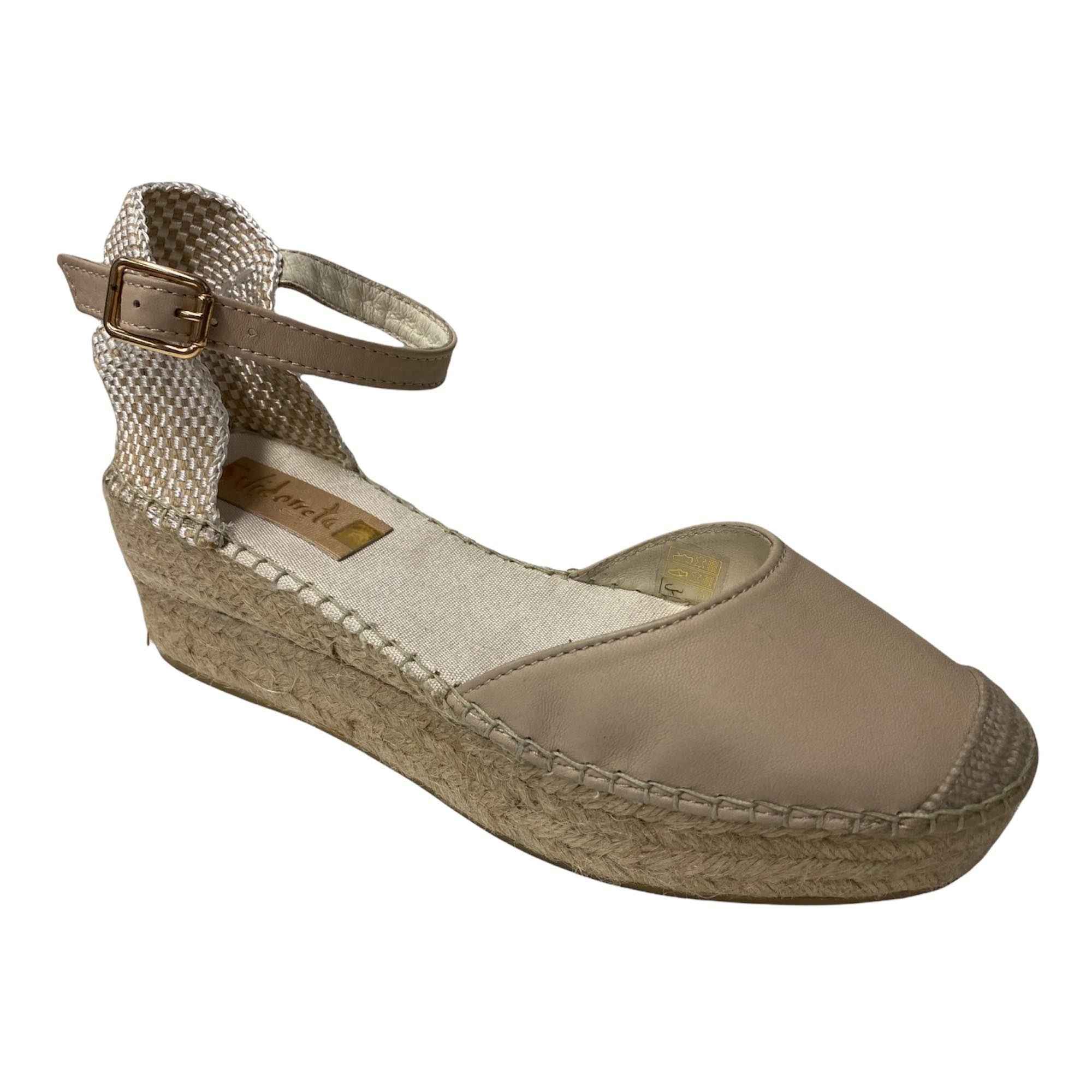 SCARPE SANDALO ZEPPA DONNA VIDORRETA SANDALIA 51200 PELLE BEIGE ORIGINALE PE