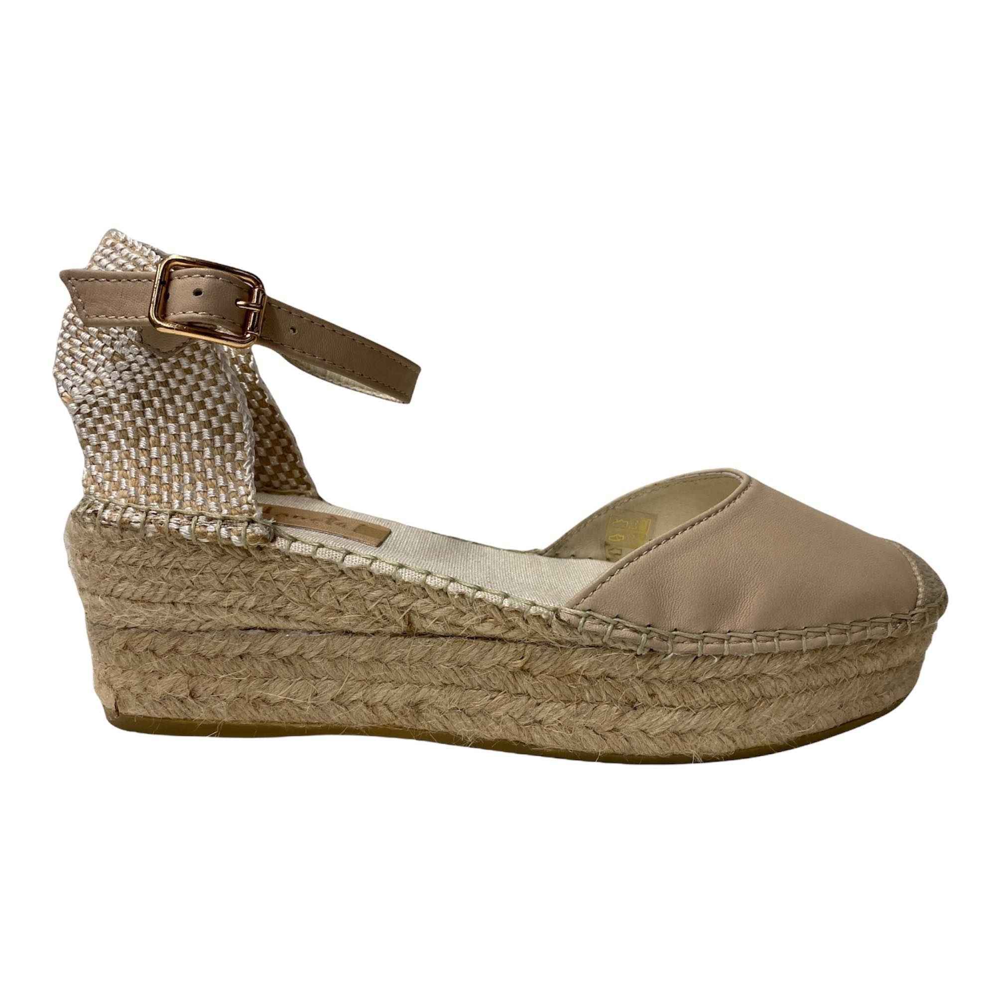 SCARPE SANDALO ZEPPA DONNA VIDORRETA SANDALIA 51200 PELLE BEIGE ORIGINALE PE