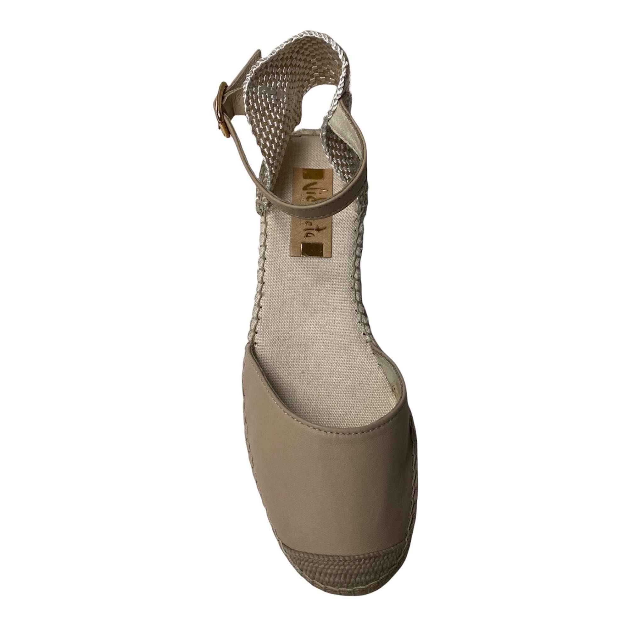 SCARPE SANDALO ZEPPA DONNA VIDORRETA SANDALIA 51200 PELLE BEIGE ORIGINALE PE