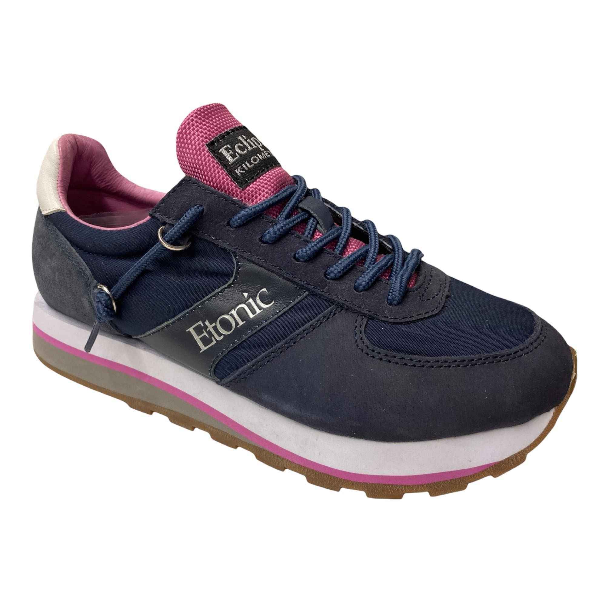 SCARPE SNEAKERS DONNA ETONIC KILOMETRO PEAK ETW923703 PELLE BLU ORIGINALE PE