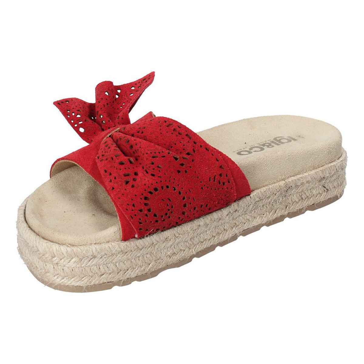SCARPE SANDALO CIABATTE DONNA IGIECO IGI E CO 3197177 PELLE ROSSO ORIGINALE PE
