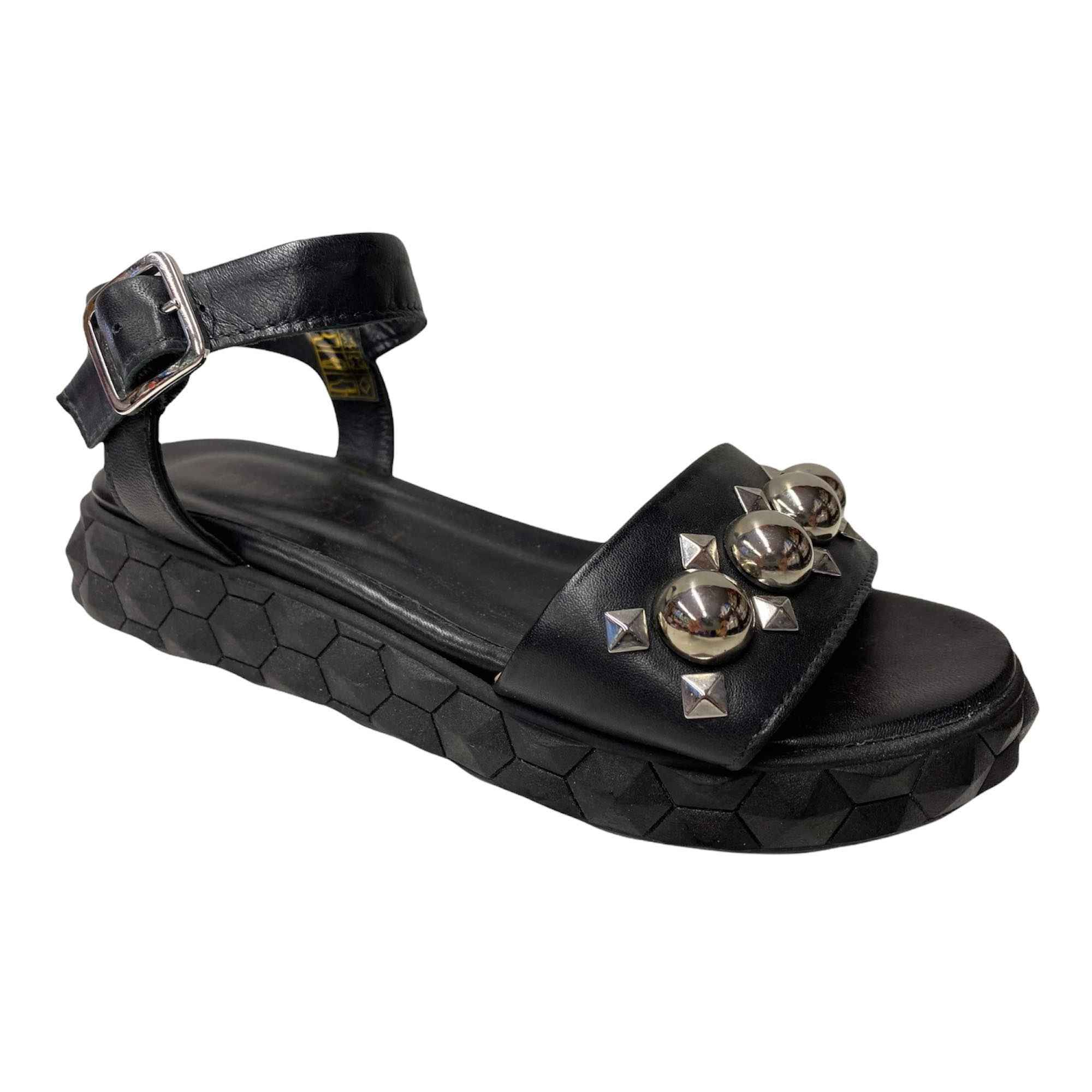 SCARPE SANDALO TACCO DONNA FABBRICA DEI COLLI 1WET102 PELLE NERO ORIGINALE PE