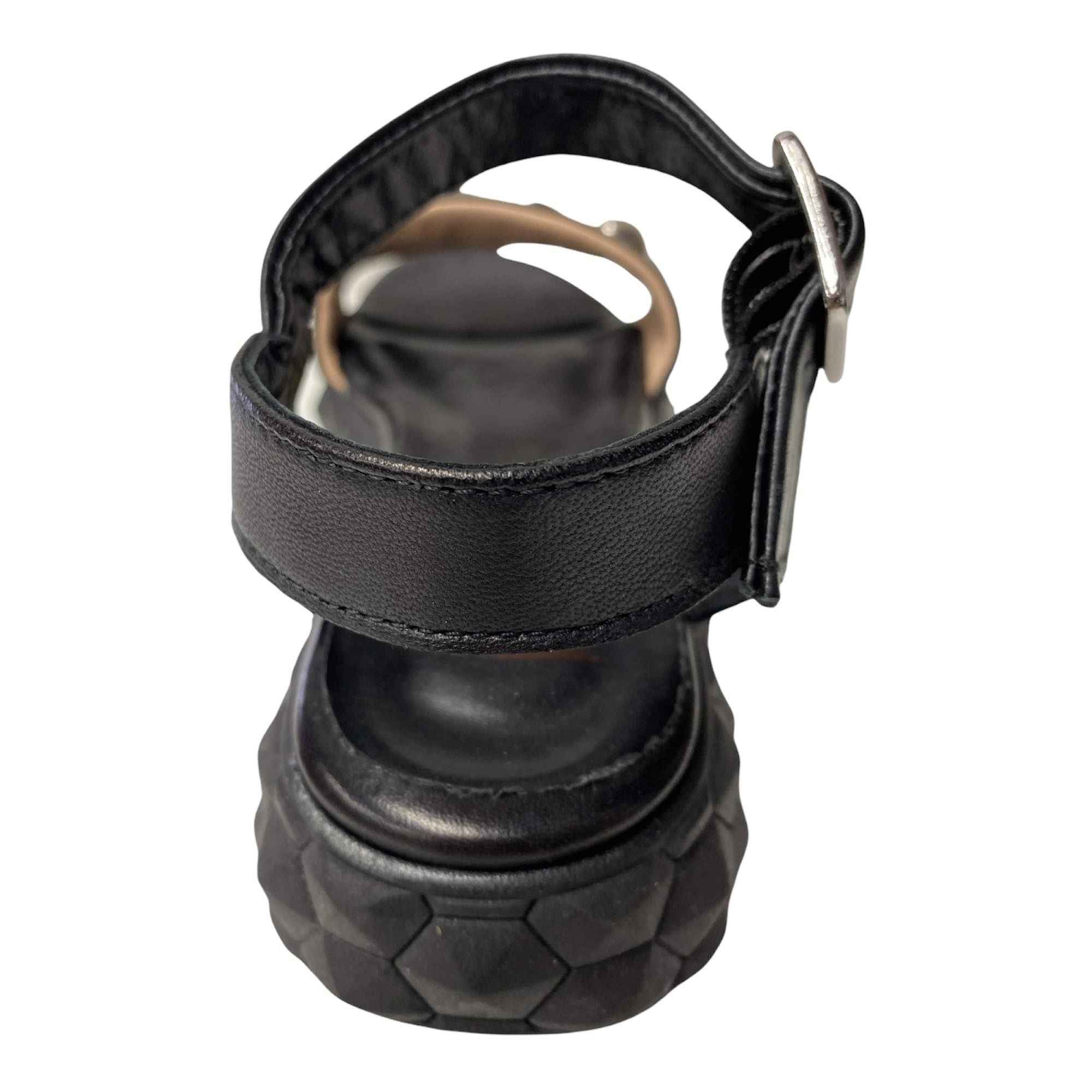 SCARPE SANDALO TACCO DONNA FABBRICA DEI COLLI 1WET102 PELLE NERO ORIGINALE PE