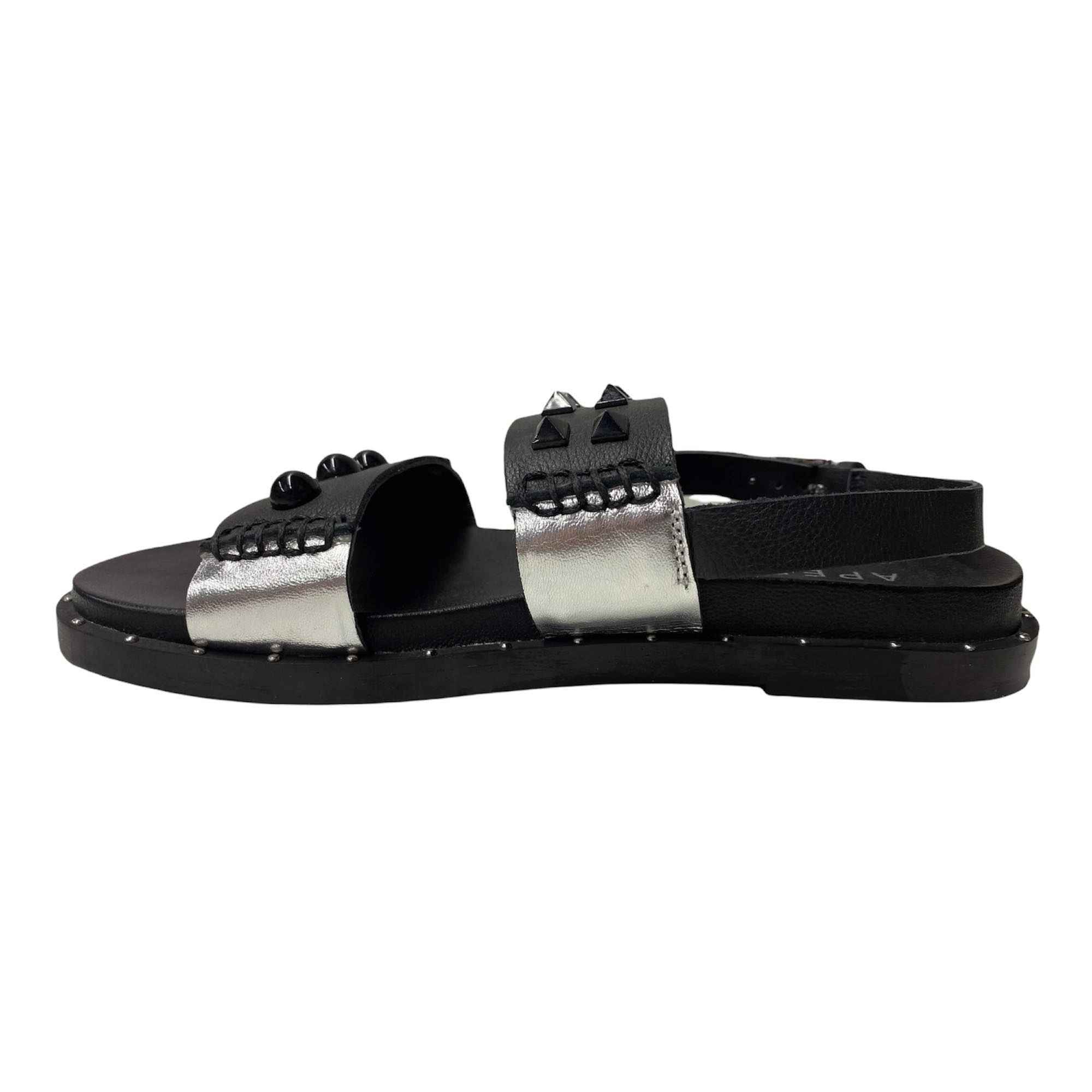 SCARPE SANDALO SANDALI DONNA APEPAZZA JUDITTE JPL04 PELLE NERO ORIGINALE PE