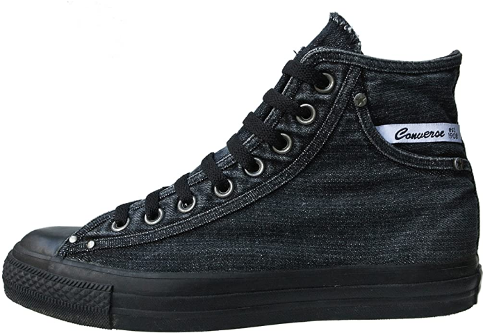 SCARPE SNEAKERS UNISEX CONVERSE CT DENIM HI 100064 TELA NERO ORIGINALE PE