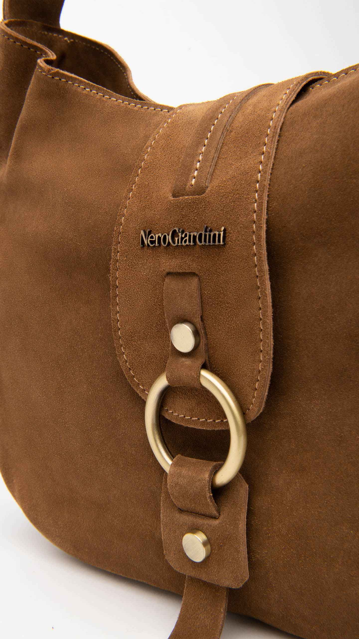 BORSA BORSE DONNA NERO GIARDINI I141035D PELLE MARRONE 339 ORIGINALE AI 2022