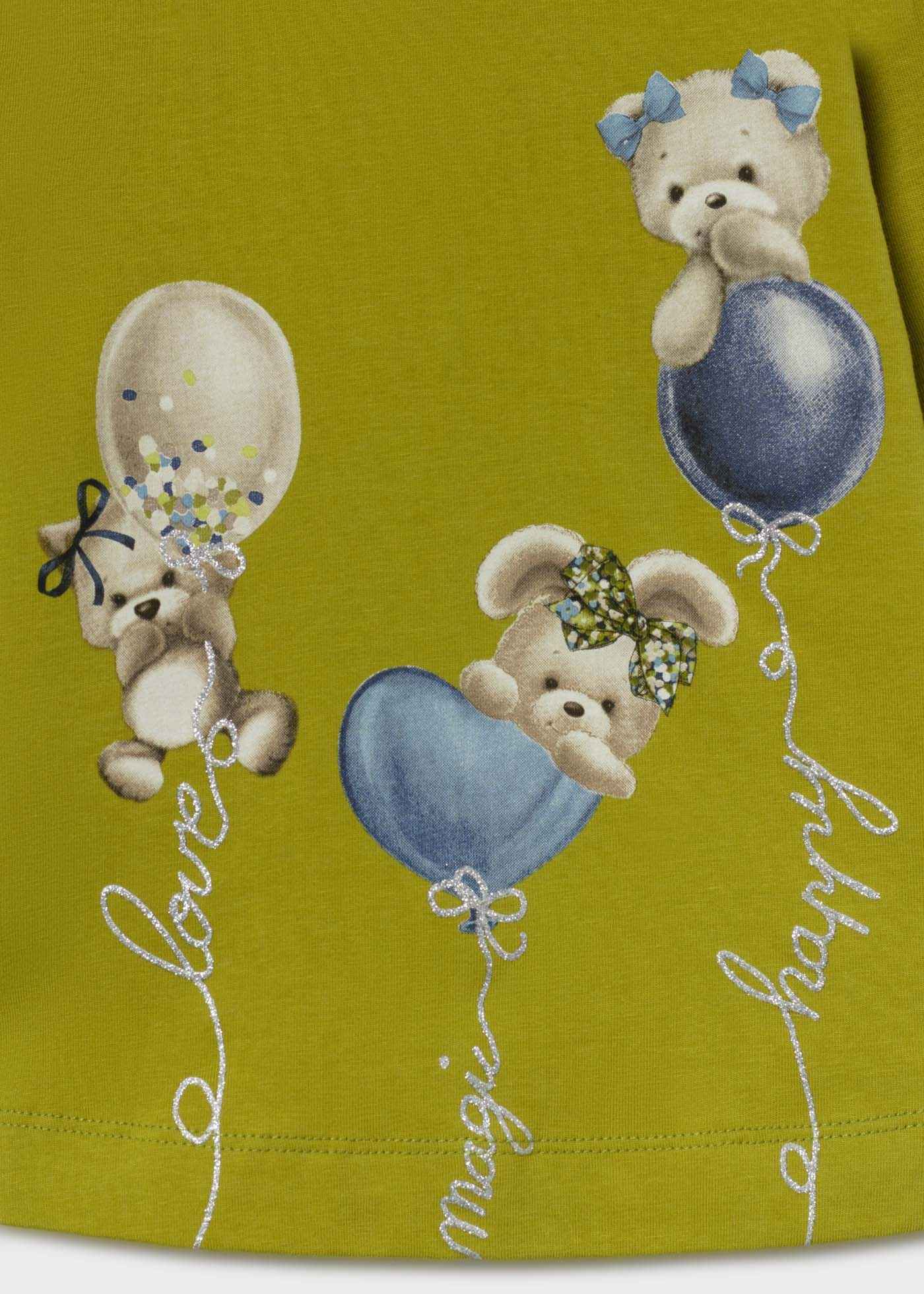 MAGLIA T SHIRT MAGLIE BIMBA MAYORAL 2085 COTONE 82 VERDE ORIGINALE AI 2022