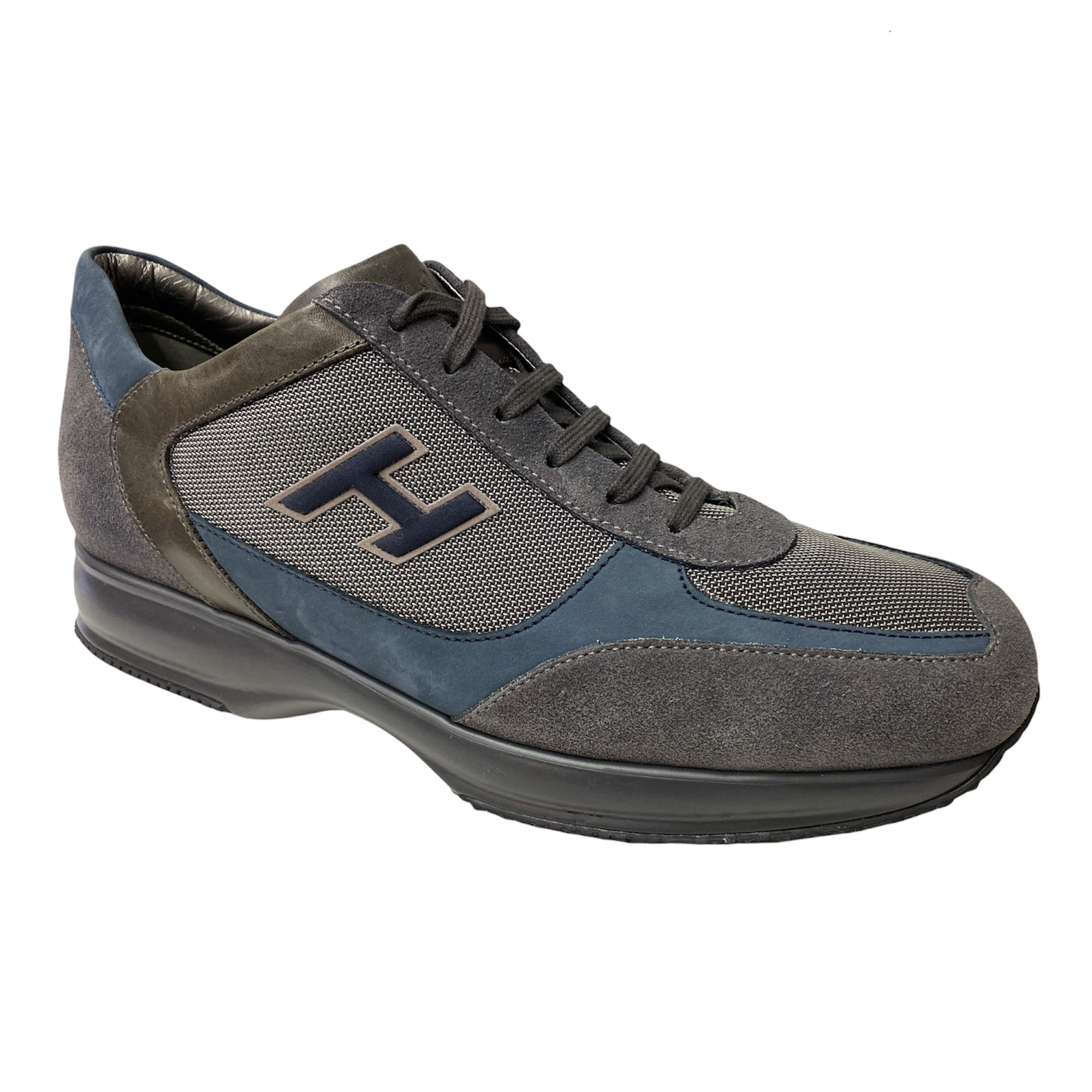 SCARPE SNEAKERS UOMO HOGAN INTERACTIVE HXM00N02582J04489M PELLE GRIGIO ORIGINALE