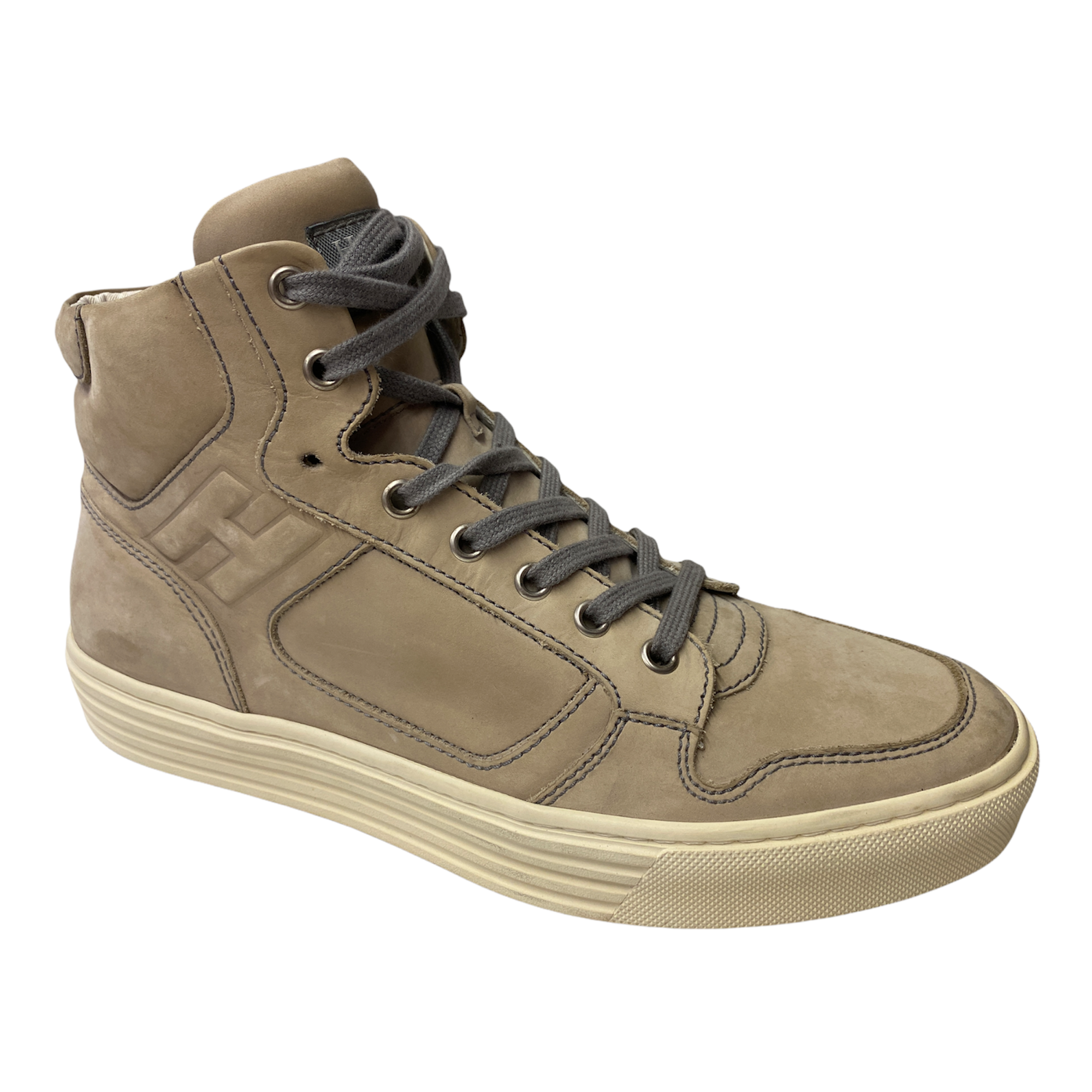 SCARPE SNEAKERS CASUAL UOMO HOGAN REBEL HXM PELLE BEIGE ORIGINALE AI