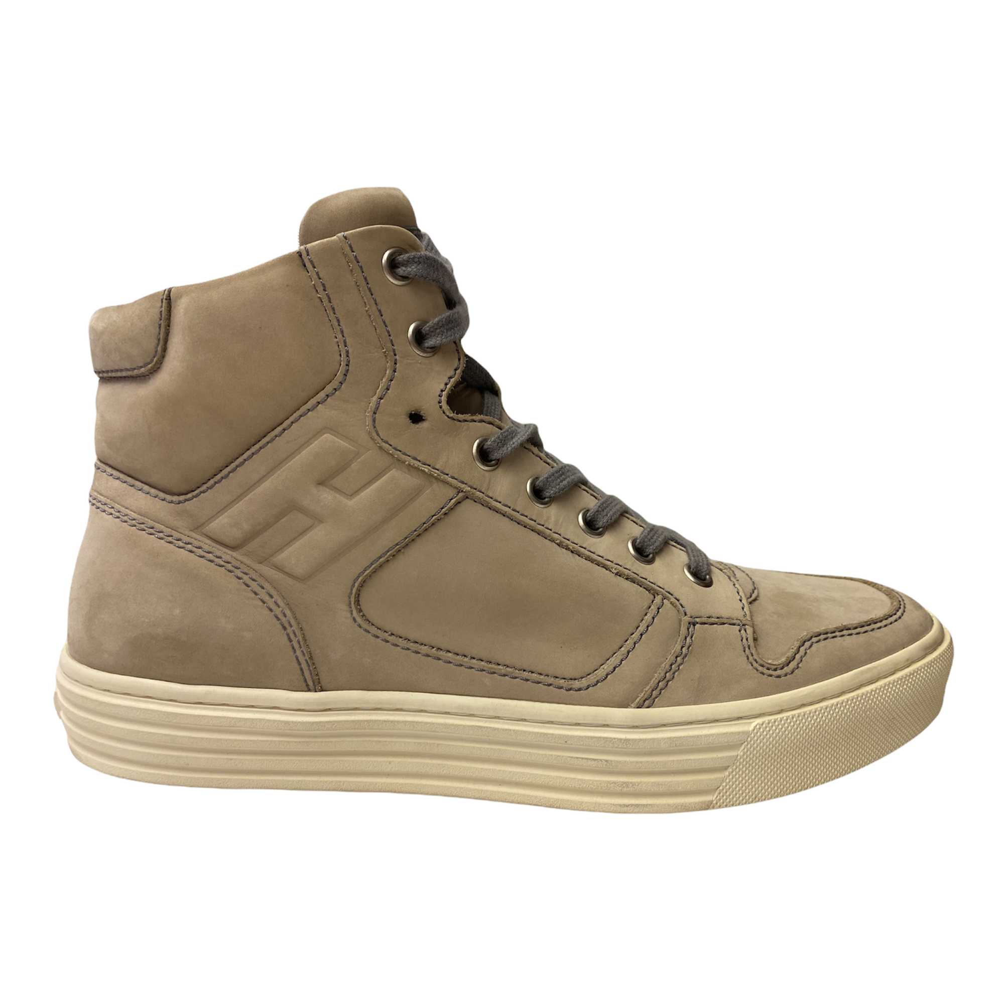 SCARPE SNEAKERS CASUAL UOMO HOGAN REBEL HXM PELLE BEIGE ORIGINALE AI