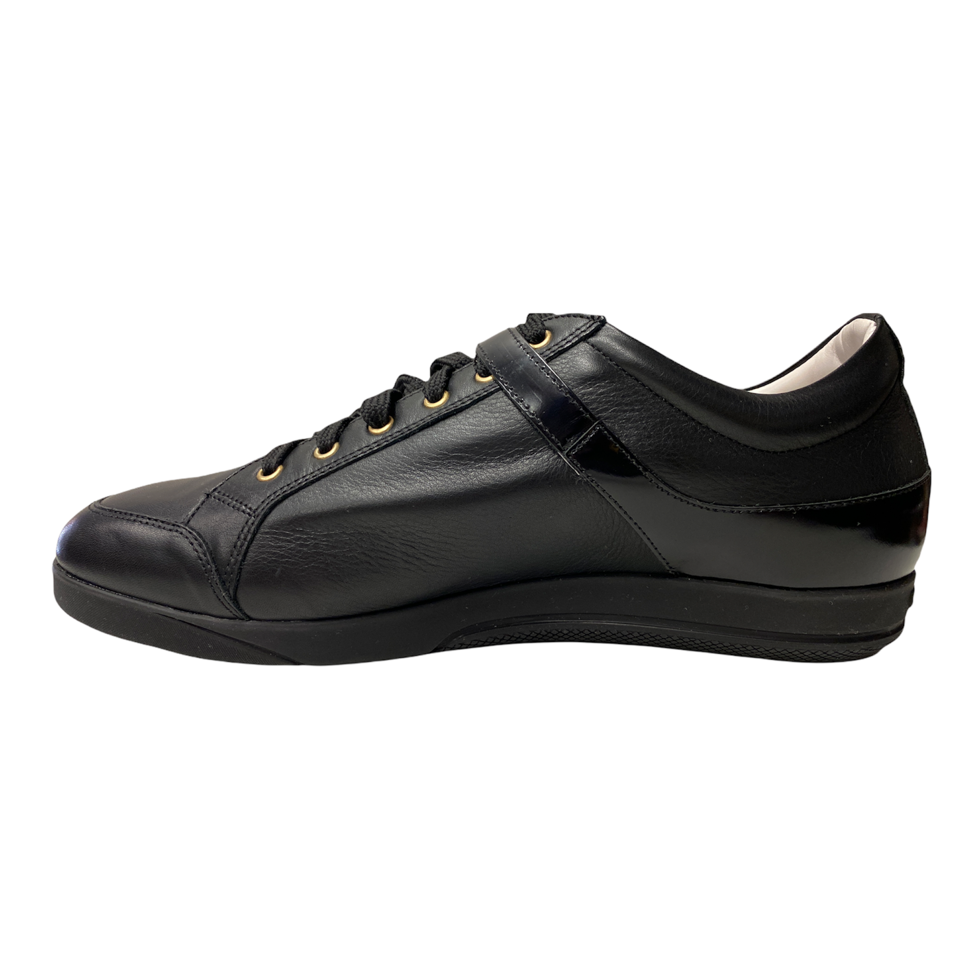 SCARPE SNEAKERS UOMO GUARDIANI SPORT LARSON SU65435B PELLE NERO ORIGINALE AI