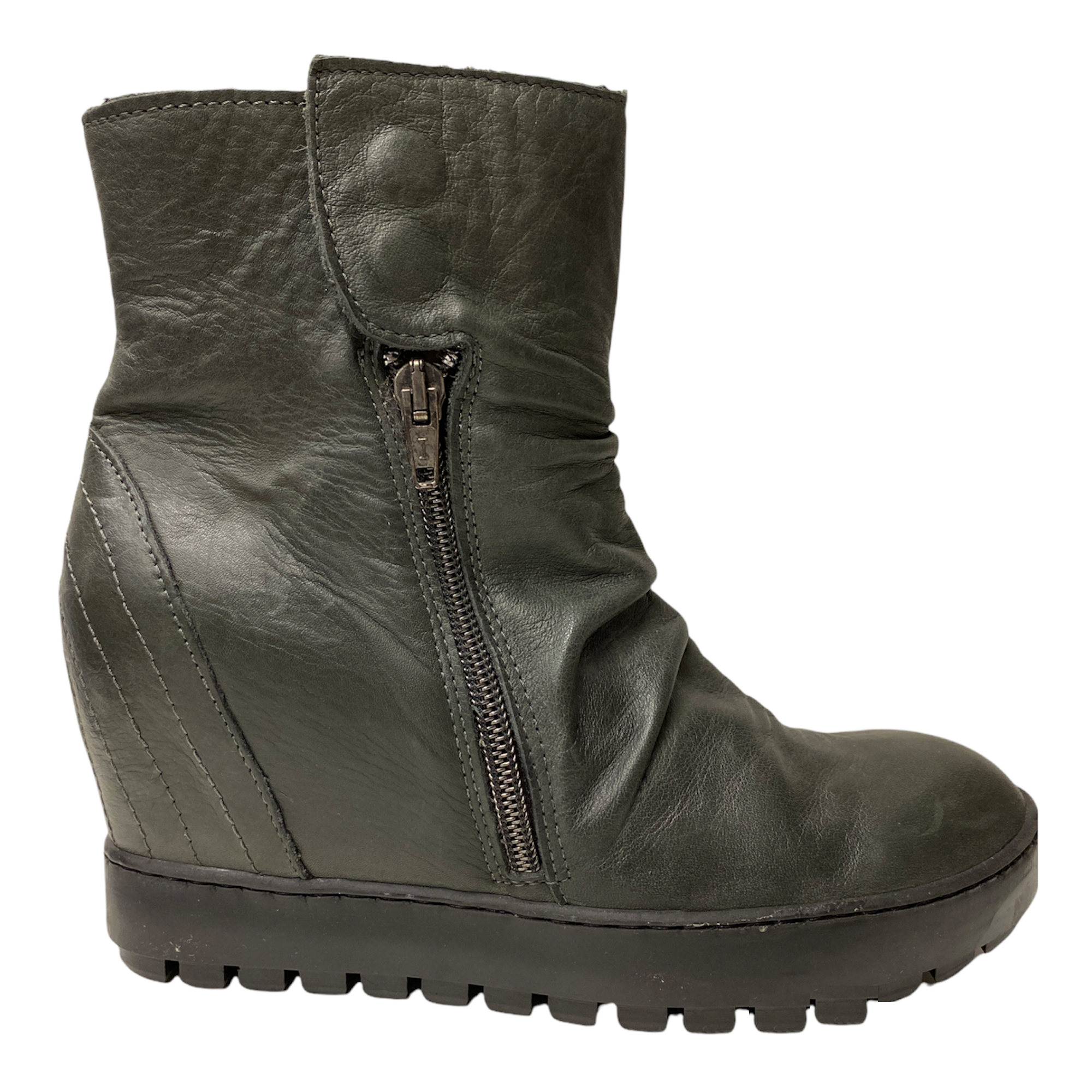 SCARPE STIVALE STIVALI DONNA LAVORAZIONE ARTIGIANALE G23 PELLE GRIGIO ORIGINALE