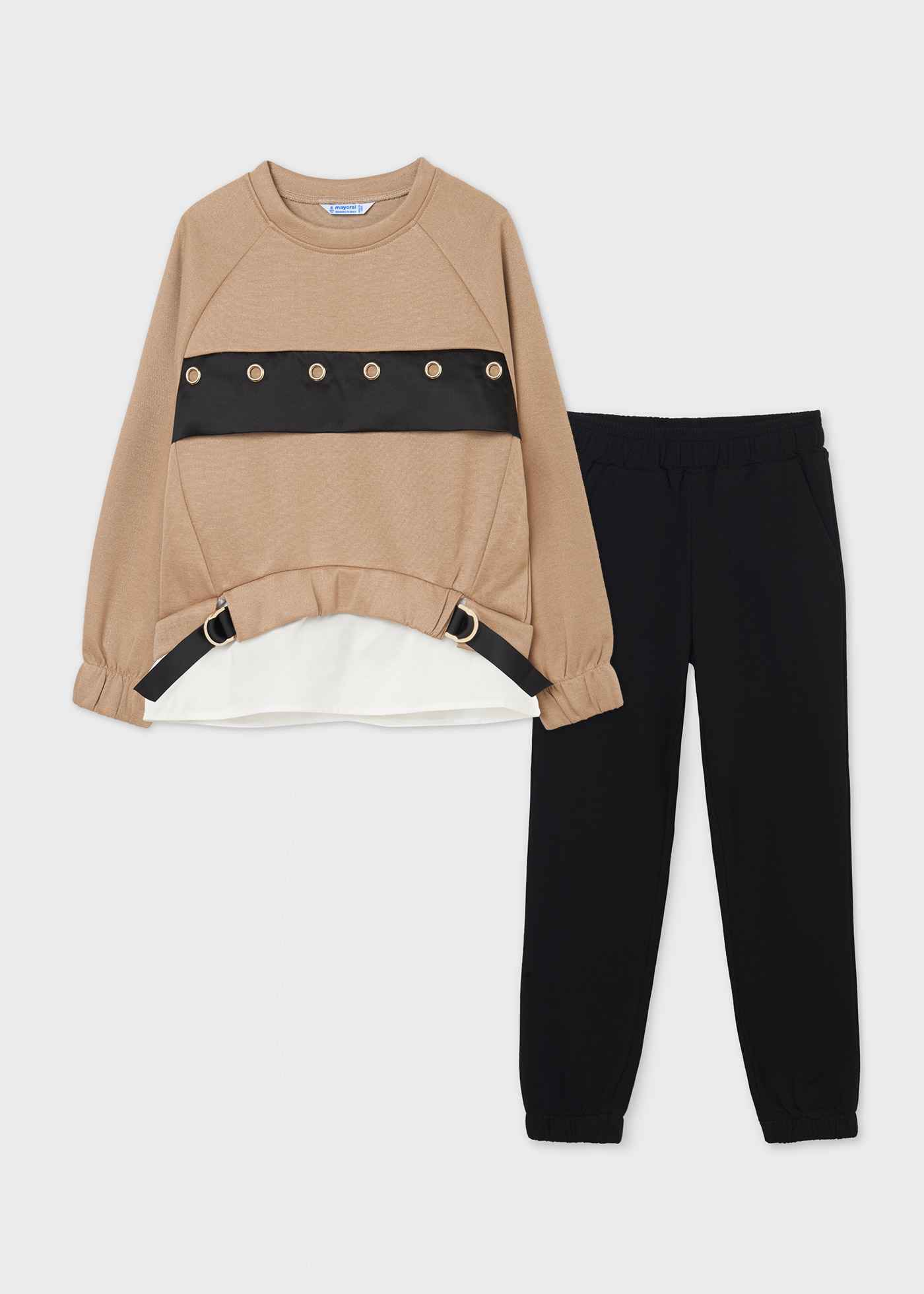 COMPLETO TUTA MAGLIA PANTALONE BAMBINA MAYORAL 7817 36 CAMEL ORIGINALE AI 2022