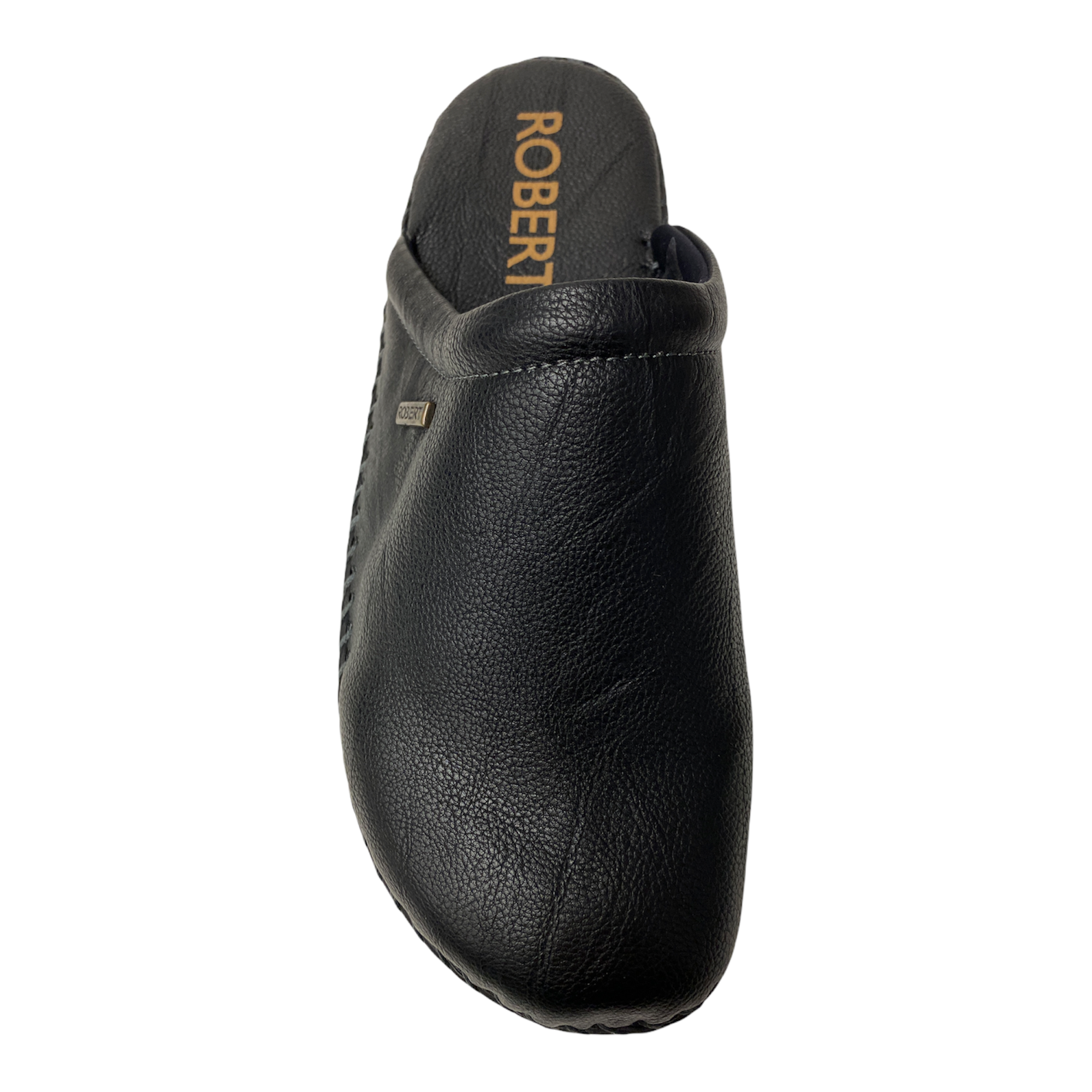 SCARPE PANTOFOLE CIABATTE UOMO ROBERT C85130 PELLE NERO ORIGINALE AI 2022