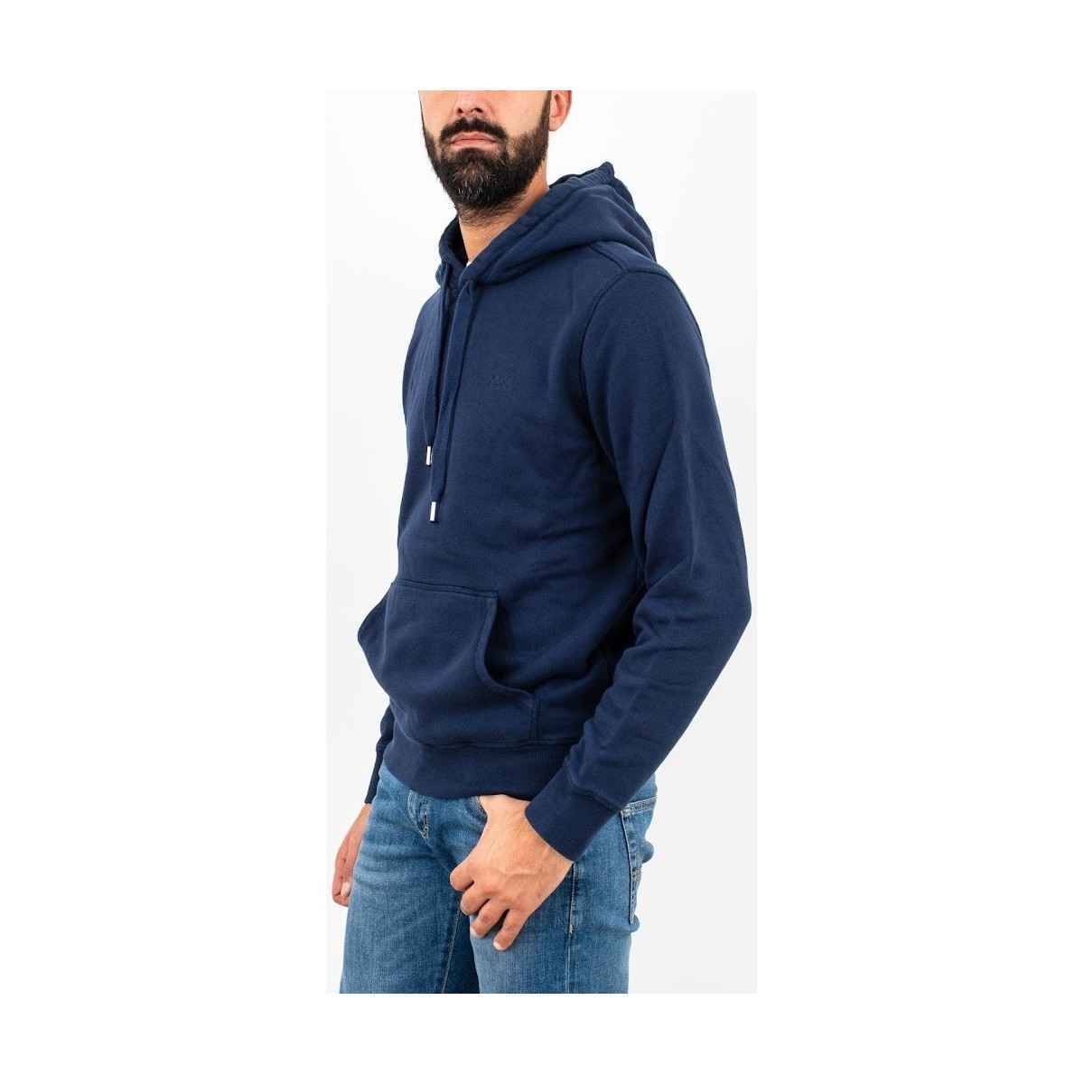 MAGLIA FELPA MAGLIE UOMO SUN68 GARMENTF41106 COTONE BLU ORIGINALE AI 2022