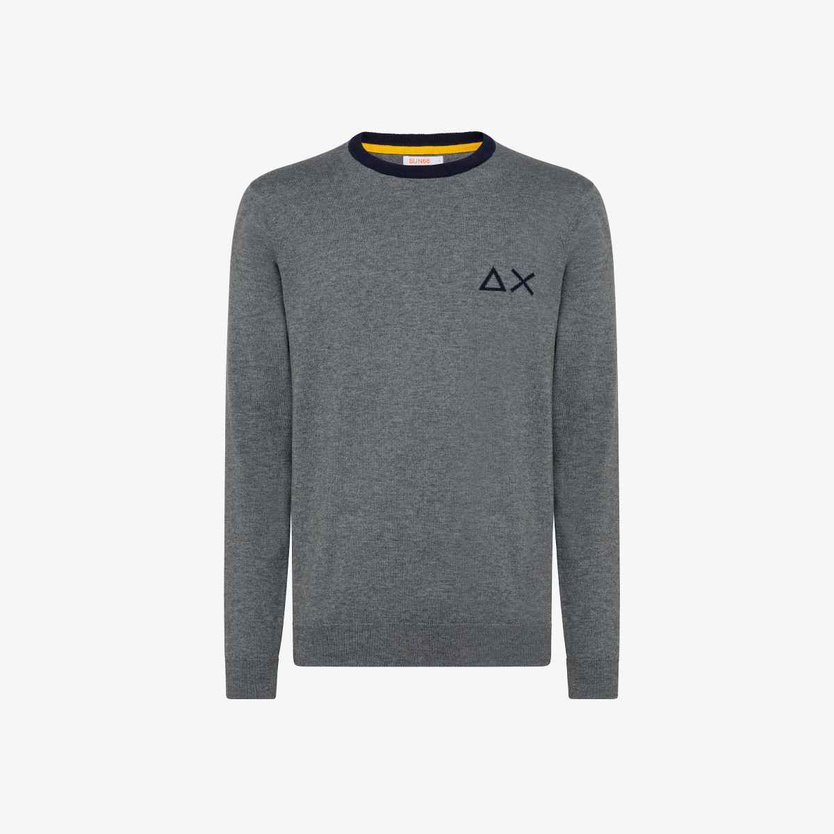 MAGLIA MAGLIONE MAGLIE UOMO SUN68 ROUND BIG K41112 LANA GRIGIO ORIGINALE AI 2022