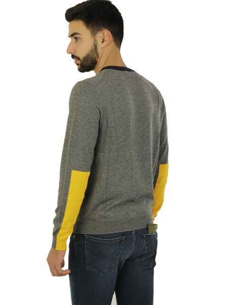 MAGLIA MAGLIONE MAGLIE UOMO SUN68 ROUND BIG K41112 LANA GRIGIO ORIGINALE AI 2022