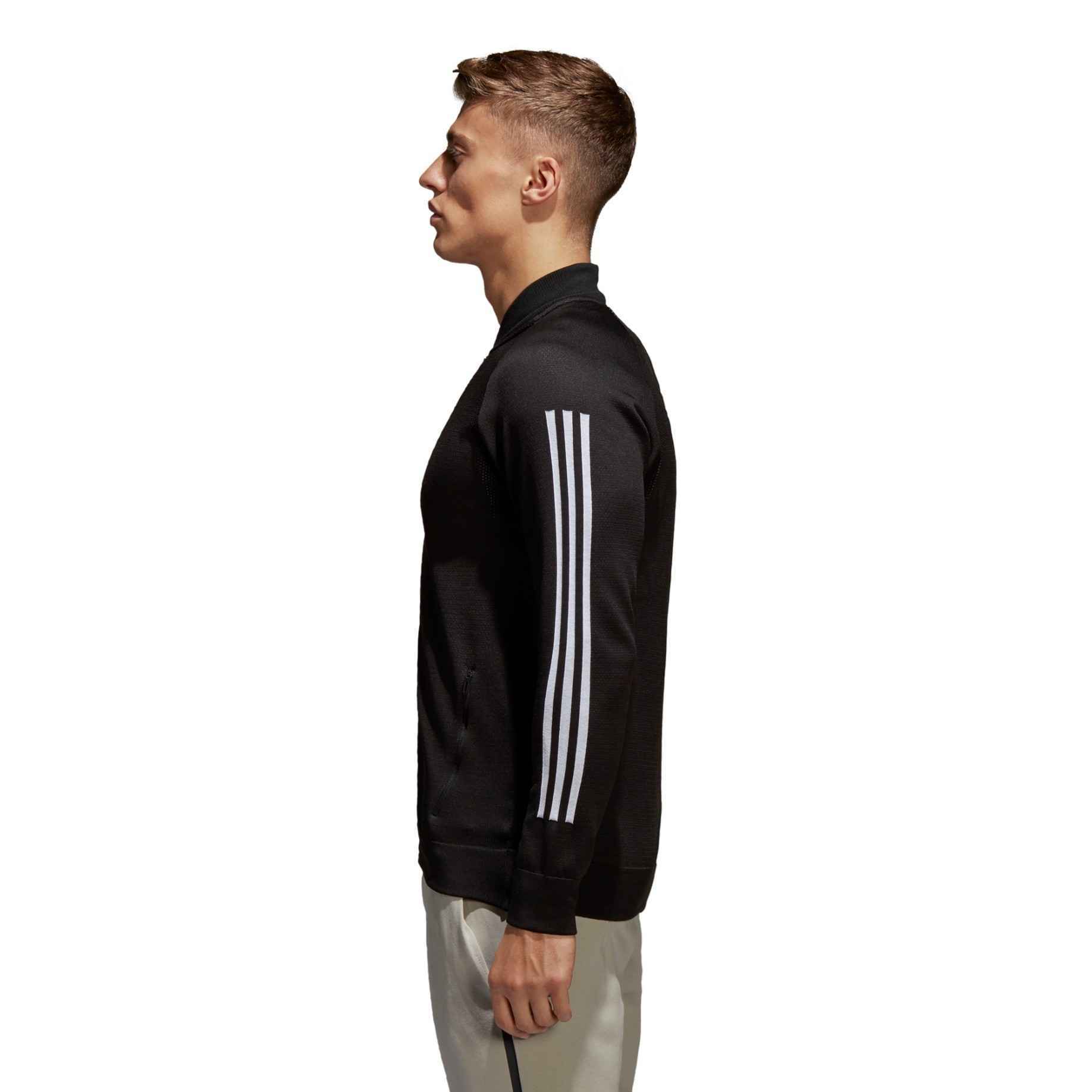 MAGLIA FELPA MAGLIE UOMO ADIDAS M ID KN BOMBER CG2130 NERO ORIGINALE AI