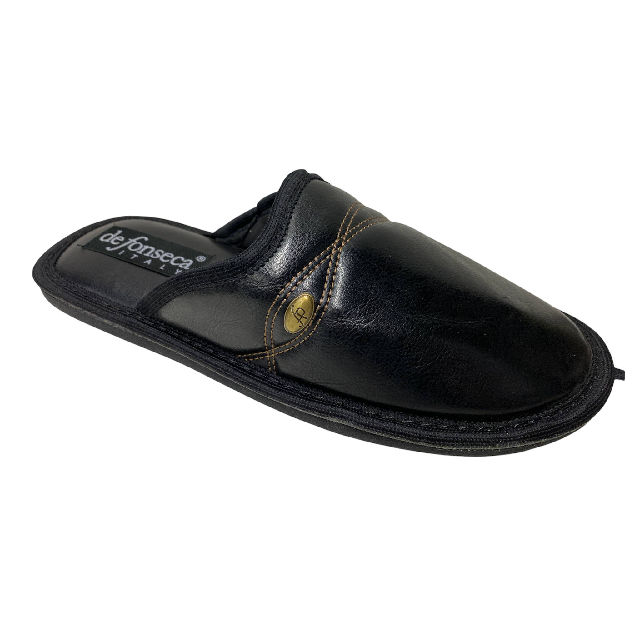 SCARPE PANTOFOLE CIABATTE UOMO DE FONSECA DE REMOLO ECO PELLE NERO ORIGINALE AI