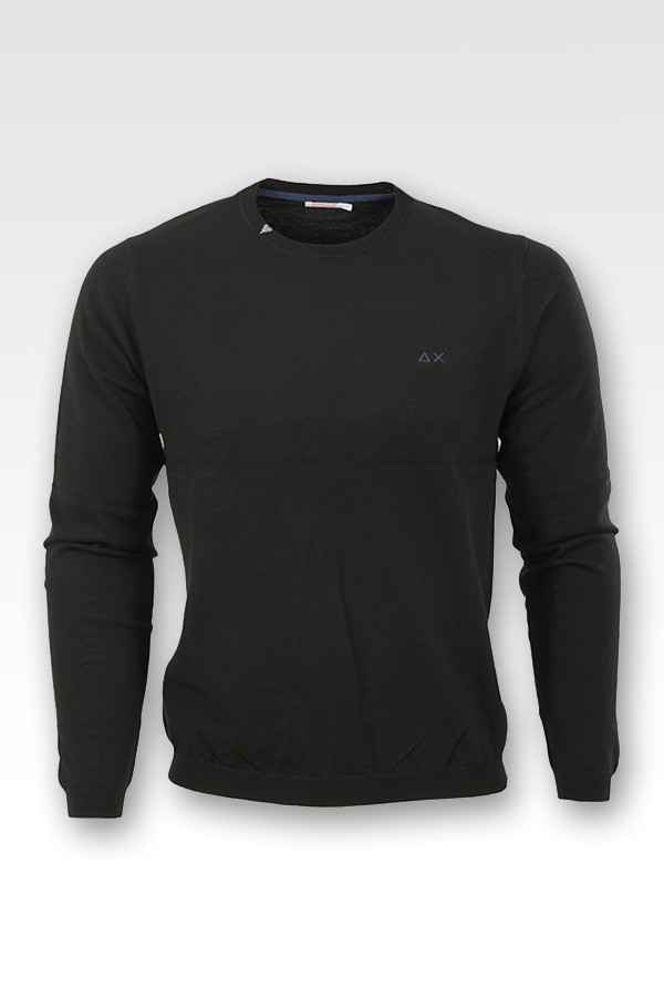MAGLIA MAGLIONE UOMO SUN68 ROUND SOLID K40101 LANA 11 NERO ORIGINALE AI 2021