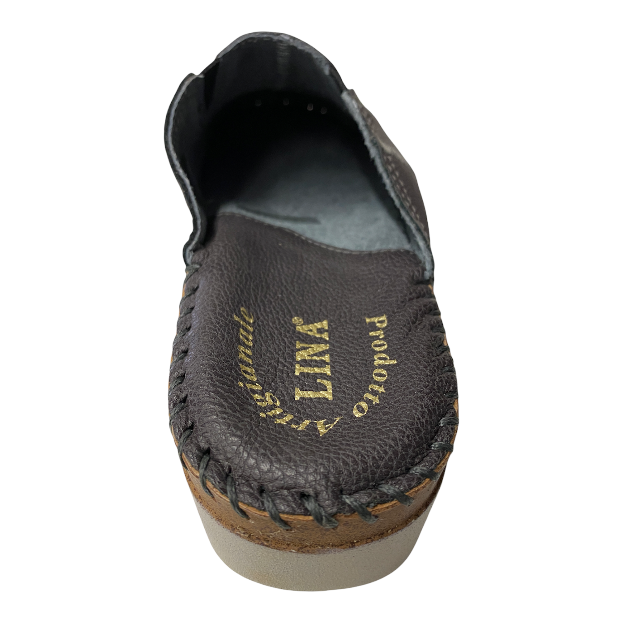 SCARPE PANTOFOLA CIABATTE ZEPPA DONNA LINA 7313 PELLE GRIGIO ORIGINALE AI