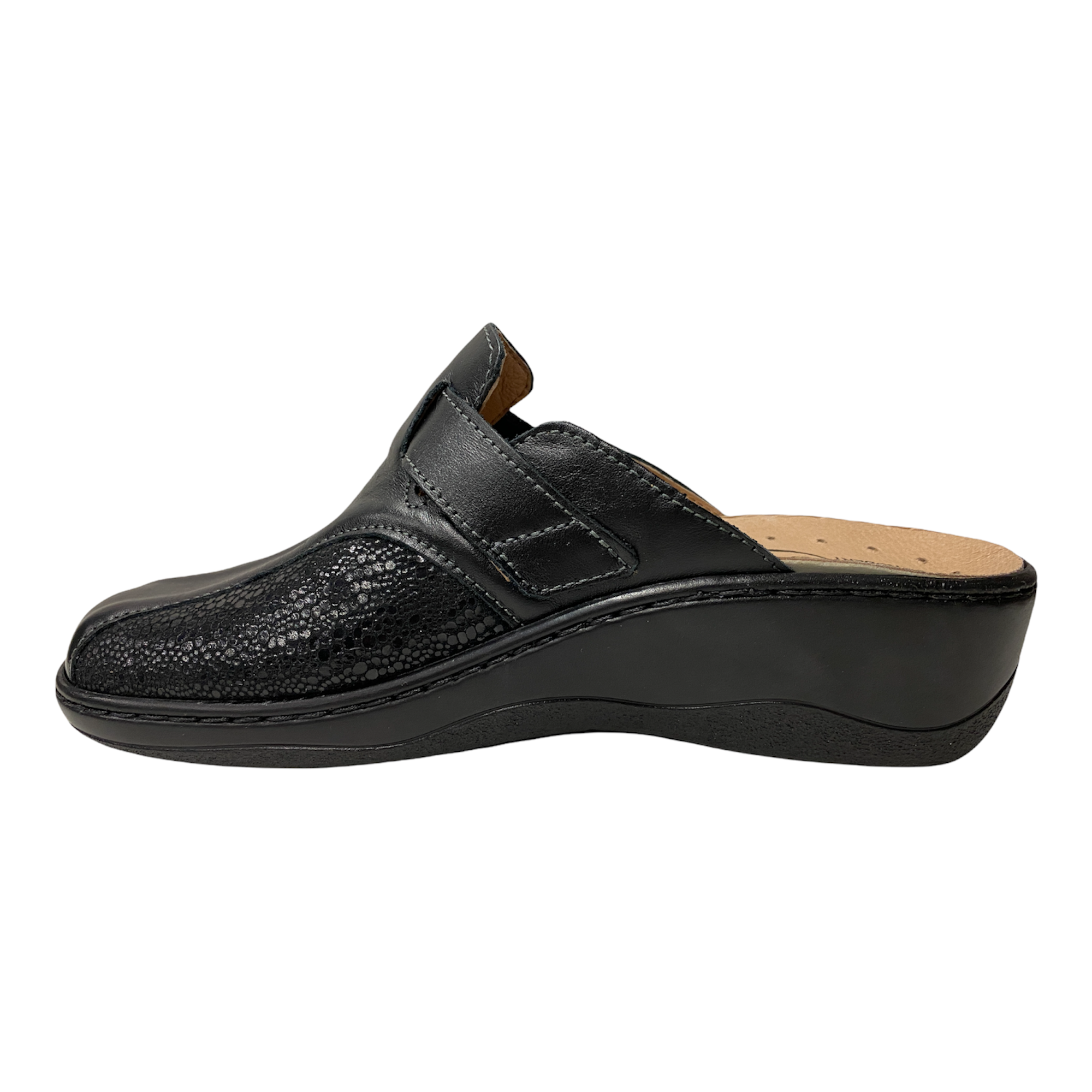 SCARPE PANTOFOLE CIABATTE DONNA ROBERT C32208 PELLE NERO ORIGINALE AI