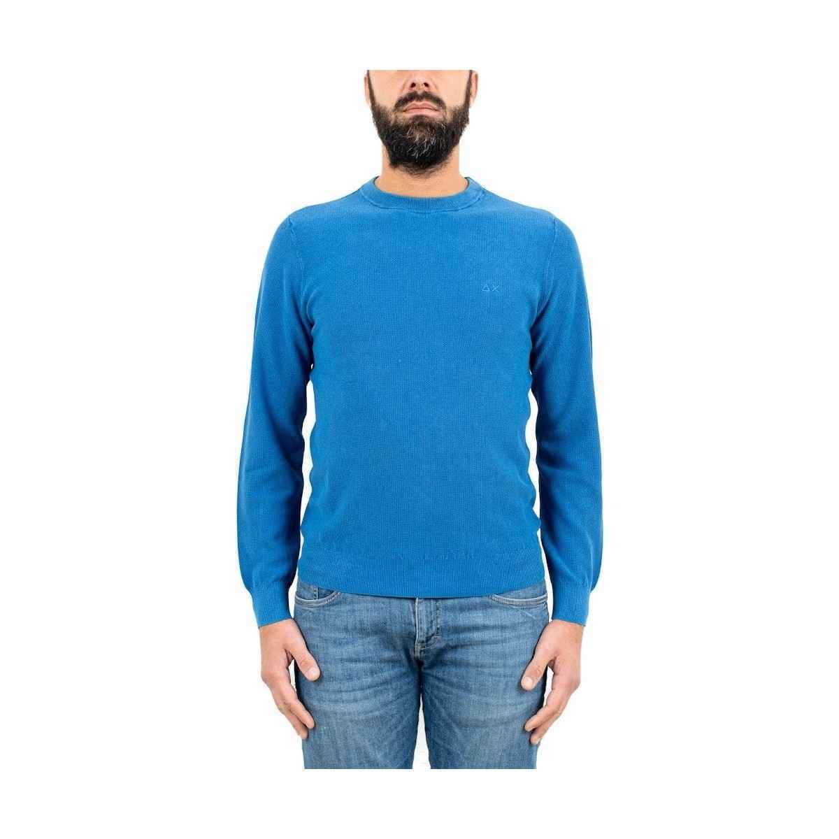 MAGLIA MAGLIE UOMO SUN68 K32115 COTONE 12 AZZURRO ORIGINALE PE 2022