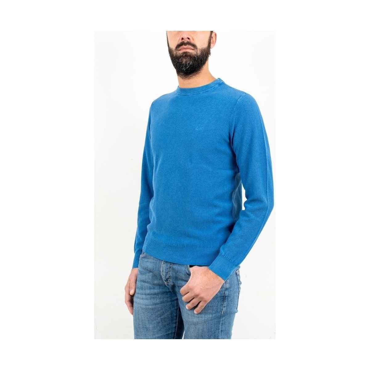 MAGLIA MAGLIE UOMO SUN68 K32115 COTONE 12 AZZURRO ORIGINALE PE 2022