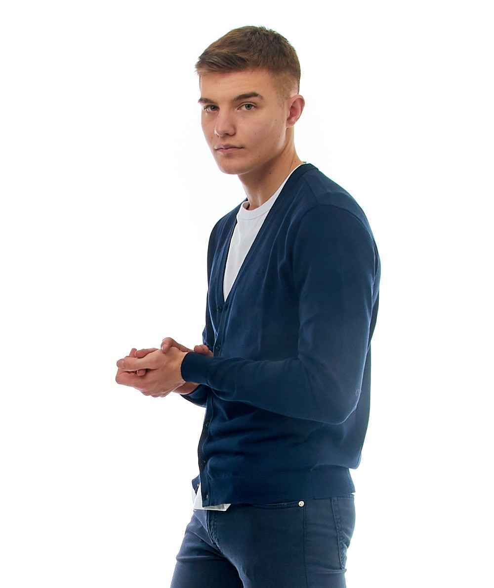 MAGLIA CARDIGAN MAGLIE UOMO SUN68 K32121 COTONE 07 BLU ORIGINALE PE 2022