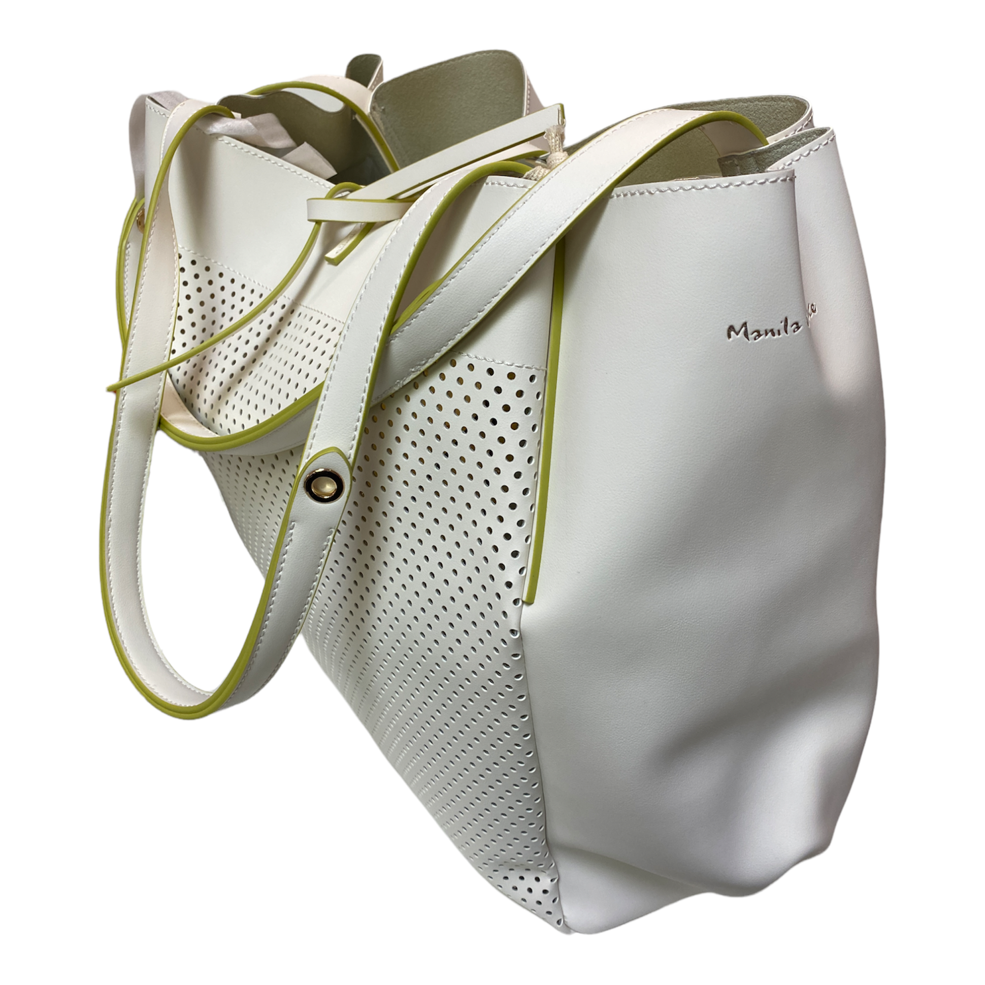 BORSA BORSE DONNA MANILA GRACE PEONY S1 A B227EL ECO PELLE BIANCO ORIGINALE AI