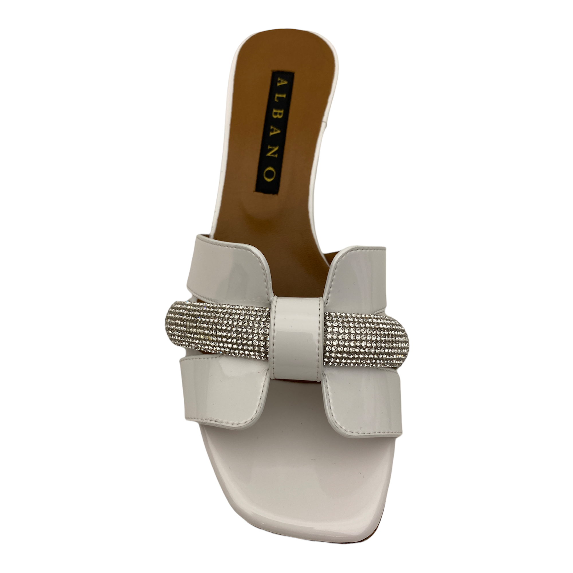 SCARPE SANDALO SANDALI TACCO DONNA ALBANO A3126 PELLE BIANCO ORIGINALE PE 2022