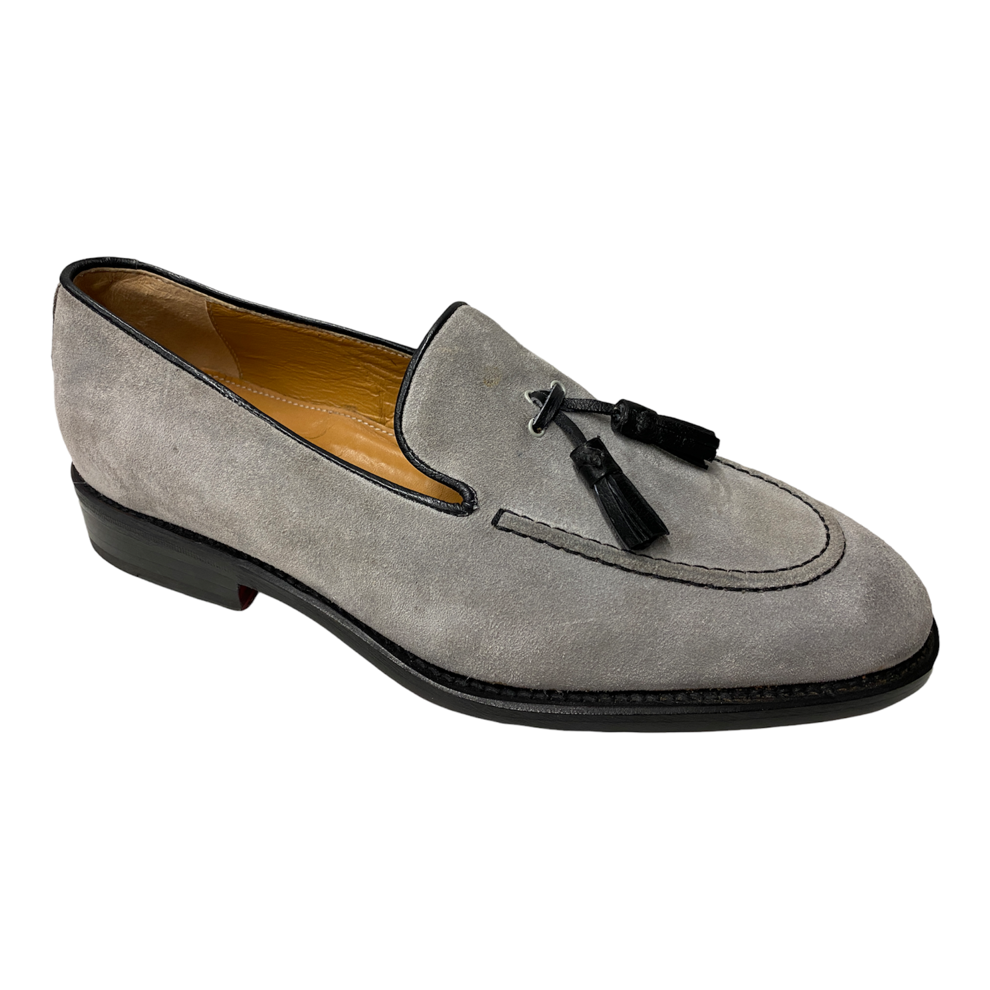 SCARPE MOCASSINO UOMO LAVORAZIONE ARTIGIANALE 11500 PELLE GRIGIO ORIGINALE AI