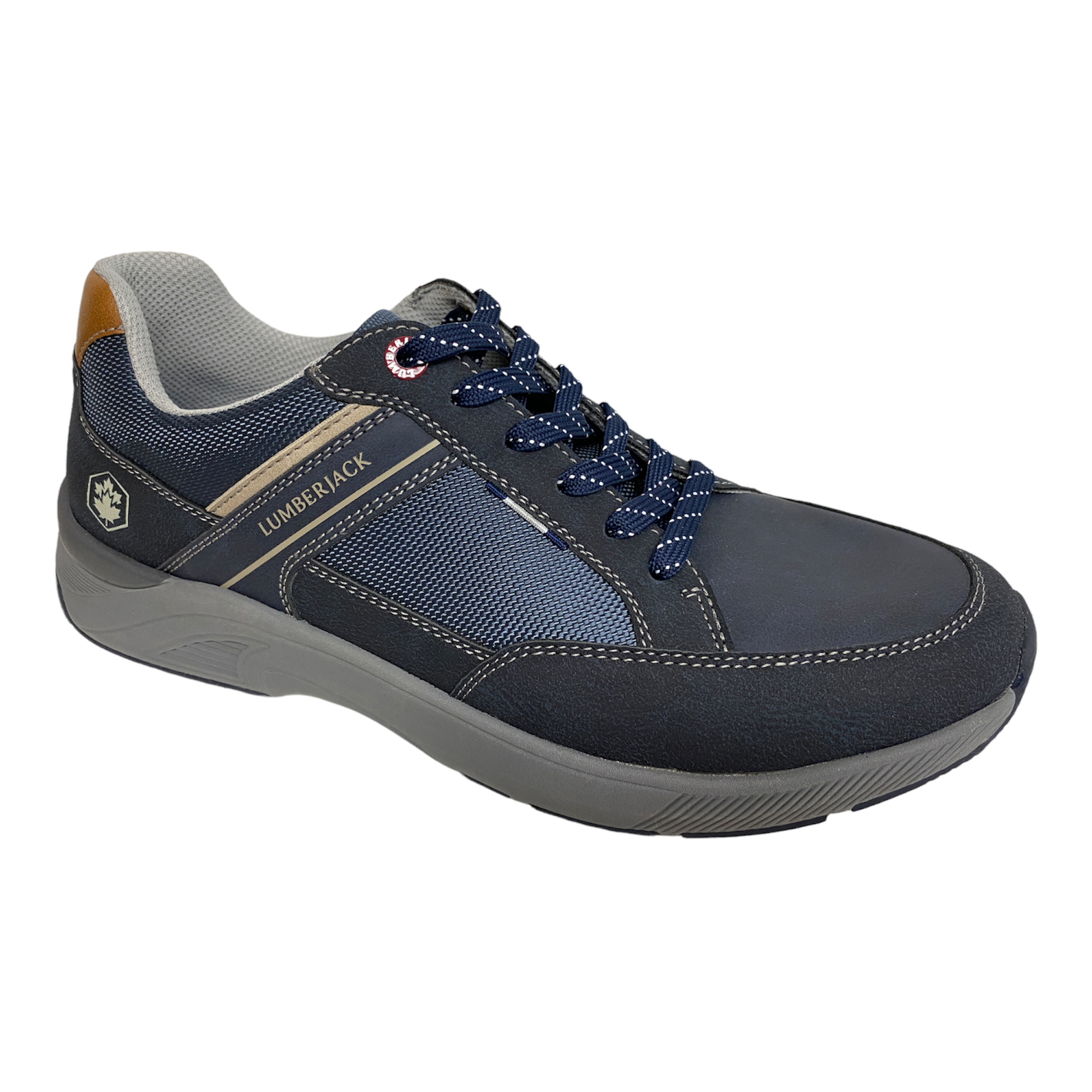 SCARPE SNEAKERS CASUAL UOMO LUMBERJACK CA0018 PELLE BLU ORIGINALE AI