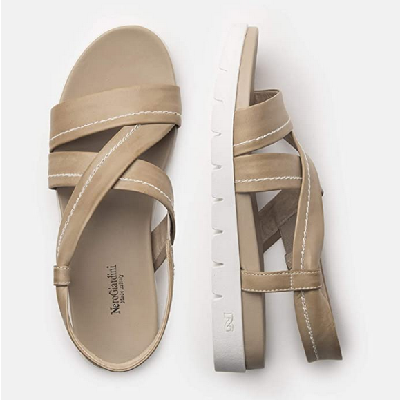 SCARPE SANDALO SANDALI DONNA NERO GIARDINI P908220D PELLE BEIGE ORIGINALE PE