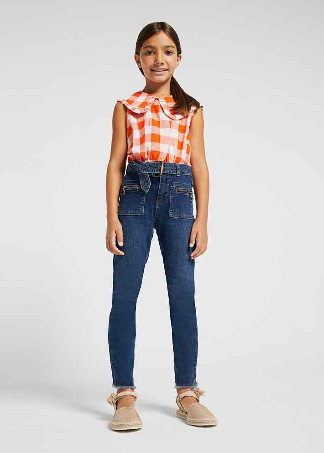 PANTALONE JEANS RAGAZZA MAYORAL 6571 COTONE 38 BLU ORIGINALE PE 2022