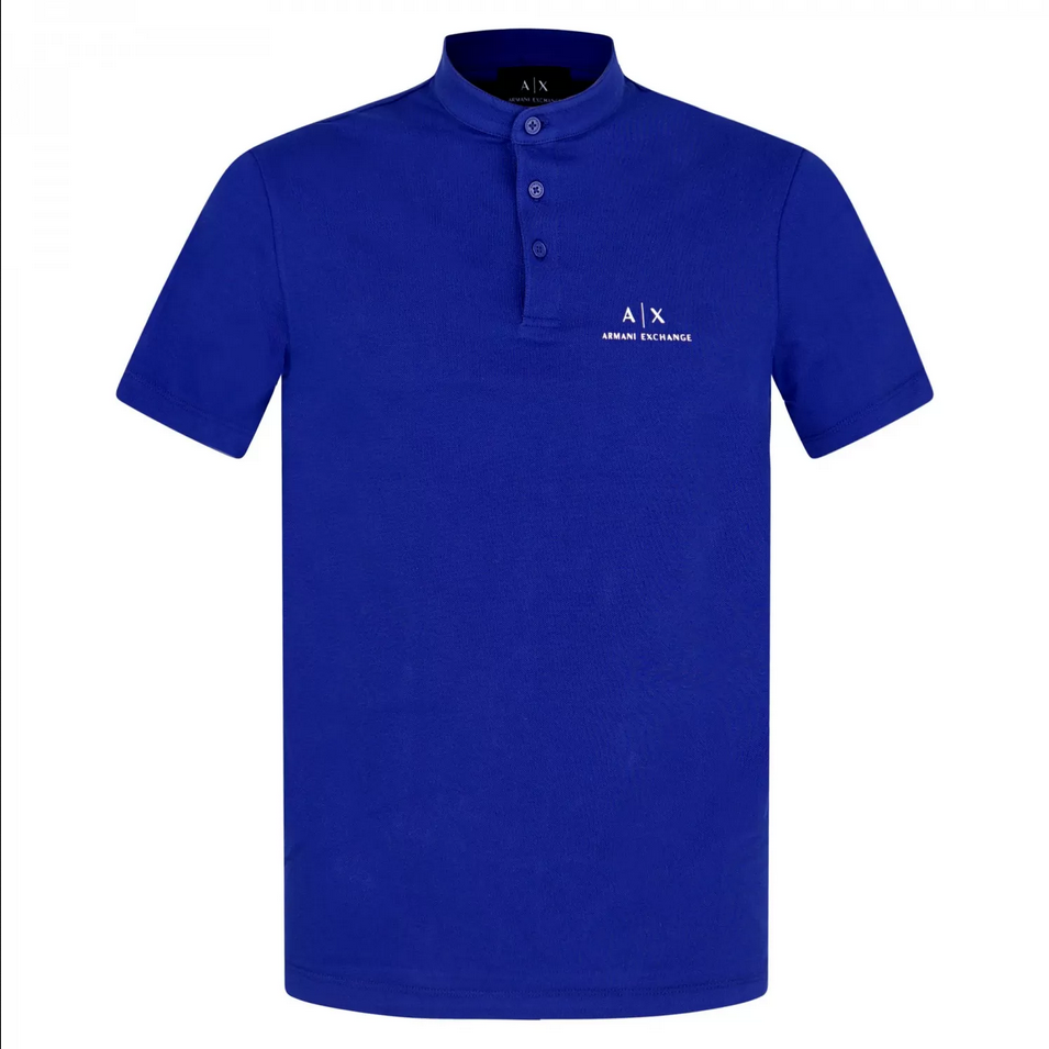 POLO T SHIRT UOMO AX ARMANI EXCHANGE 3LZFHE ZJY7Z COTONE BLU ORIGINALE PE 2022