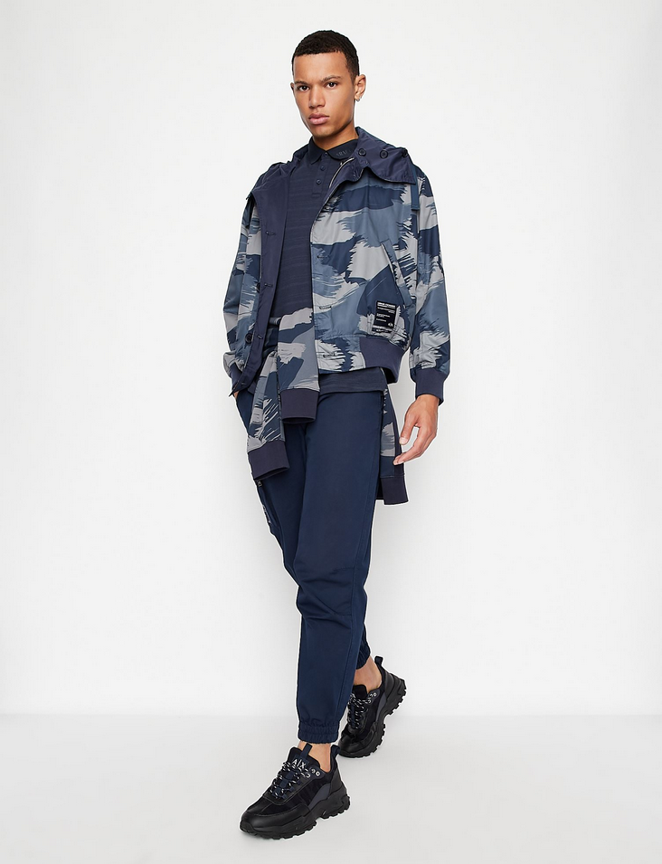 MAGLIA POLO T SHIRT UOMO AX ARMANI EXCHANGE 3LZFAP ZJ3XZ BLU ORIGINALE PE 2022