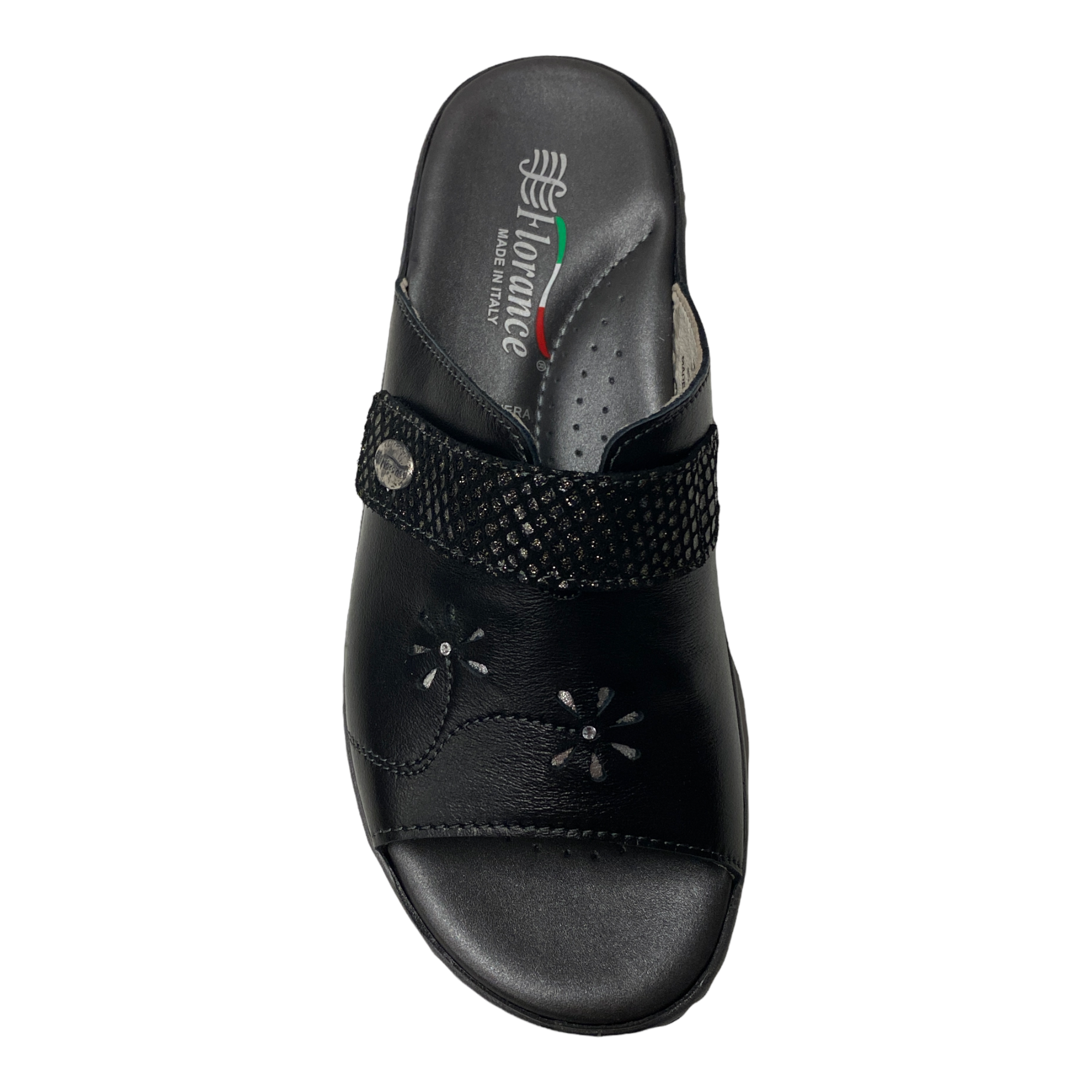 SCARPE CIABATTE SANDALO DONNA FLORANCE 22535 PELLE NERO ORIGINALE PE 2022