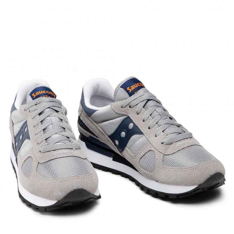 SCARPE SNEAKERS UOMO SAUCONY SHADOW S2108 563 PELLE GRIGIO ORIGINALE PE 2022